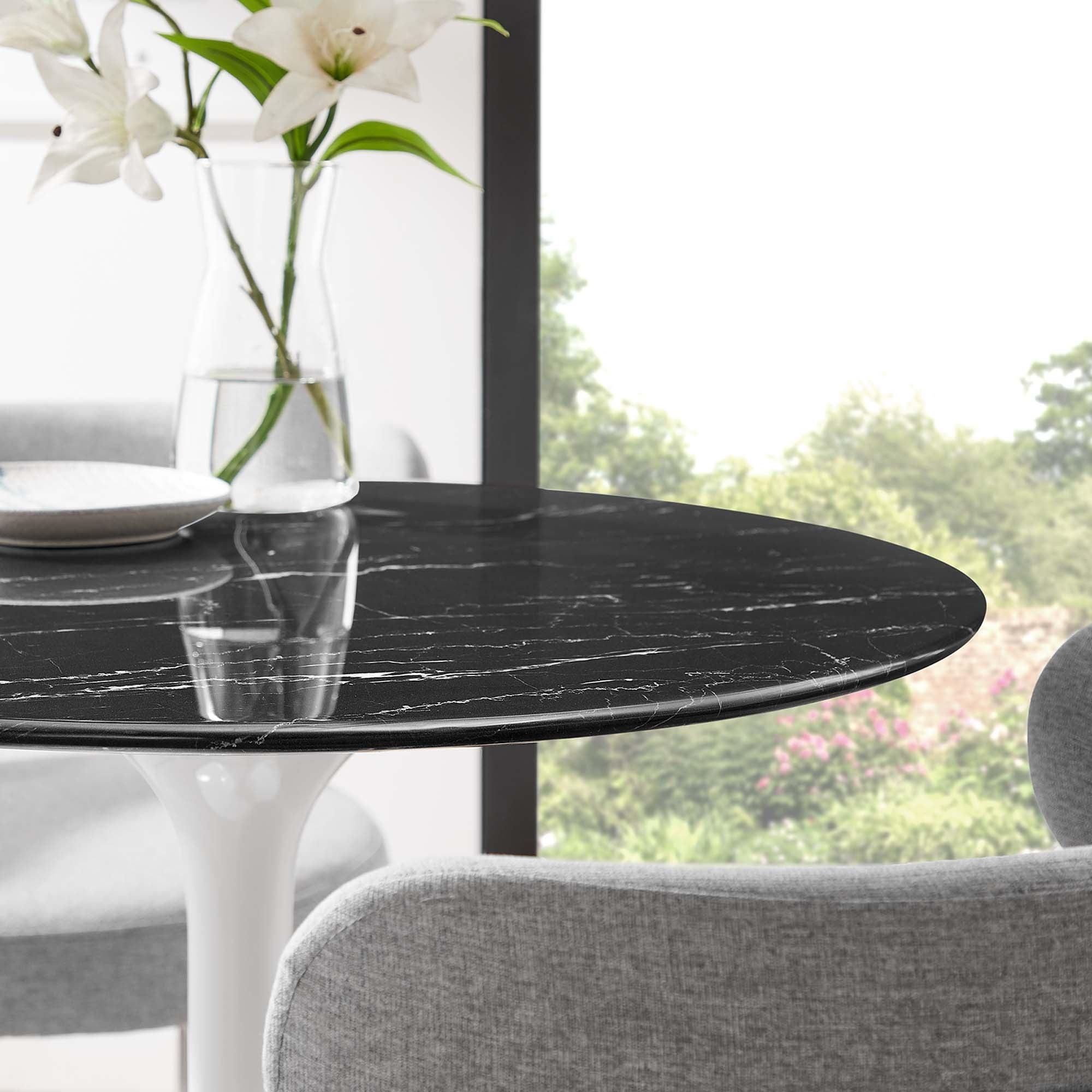 Lippa 28" Round Faux Marble Dining Table