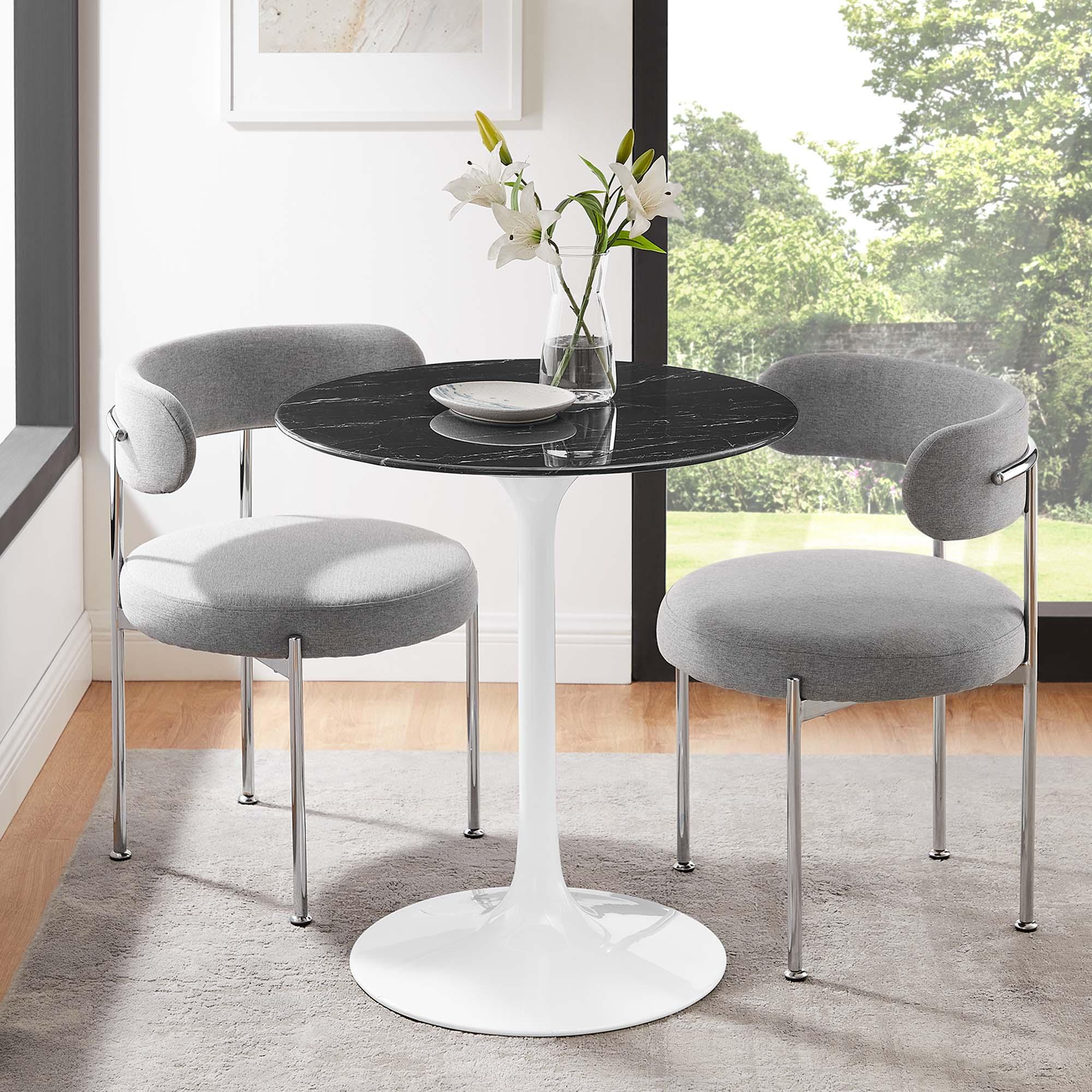 Lippa 28" Round Faux Marble Dining Table