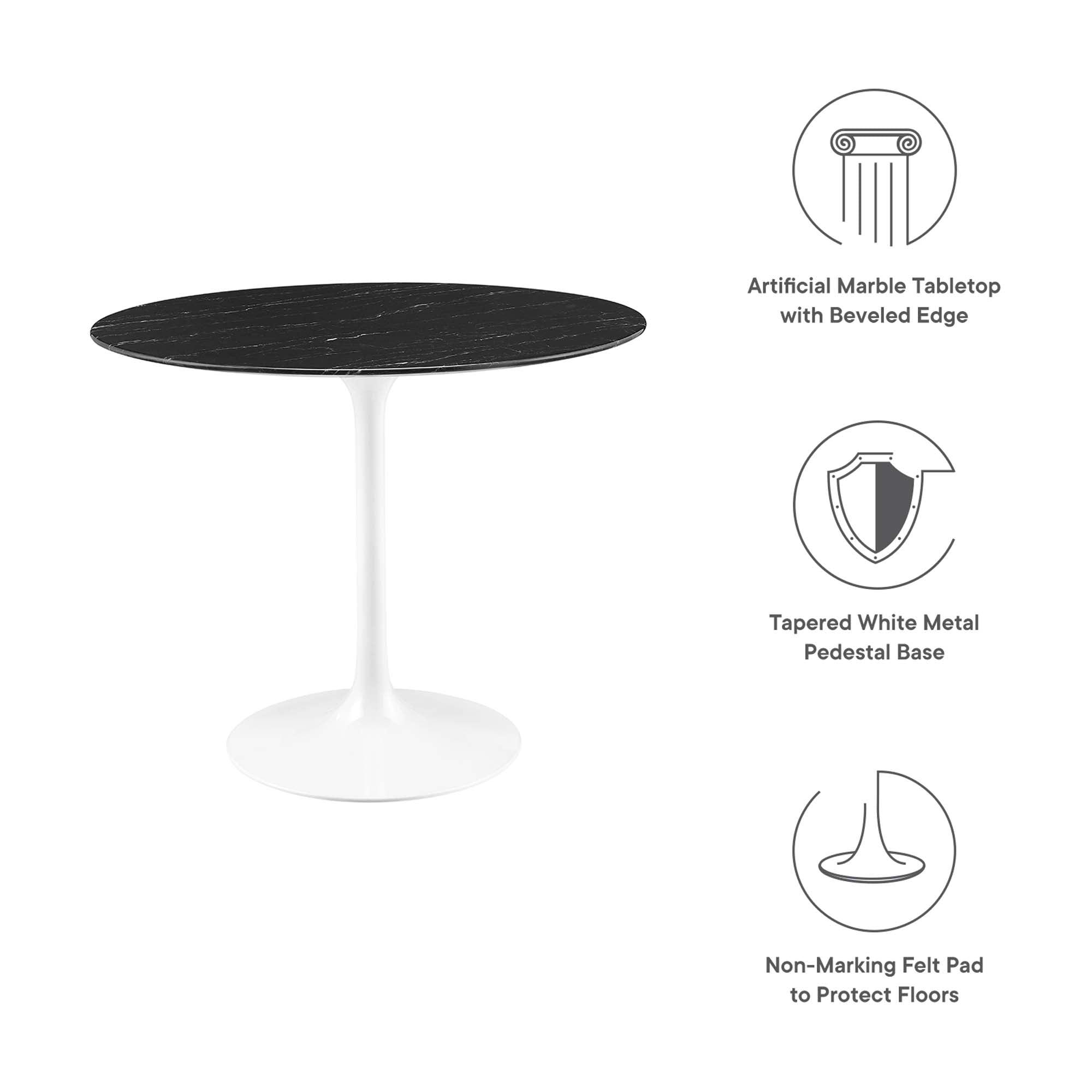 Lippa 36" Round Faux Marble Dining Table