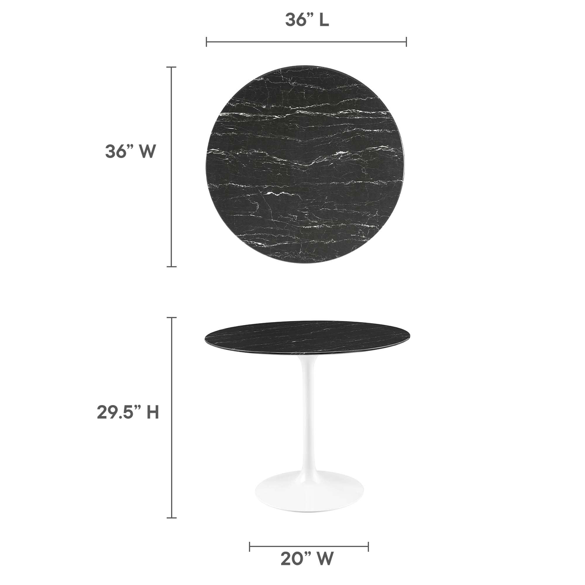 Lippa 36" Round Faux Marble Dining Table