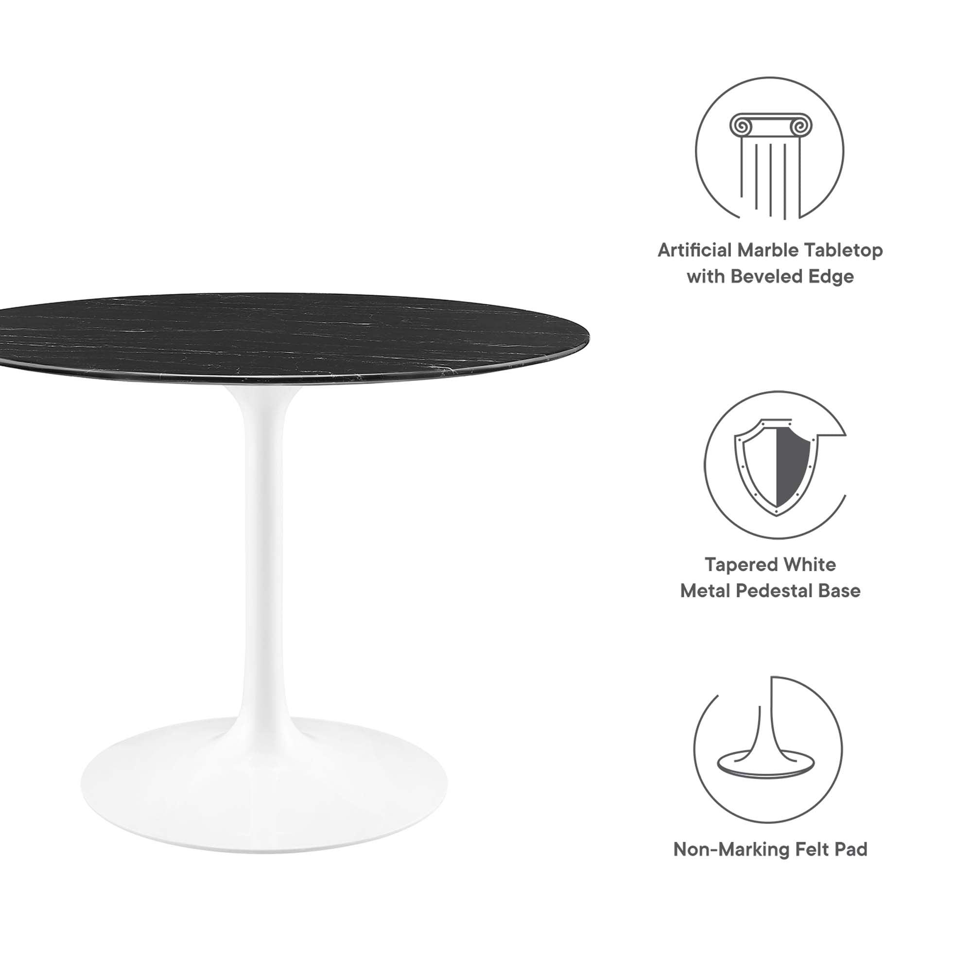 Lippa 40" Round Faux Marble Dining Table