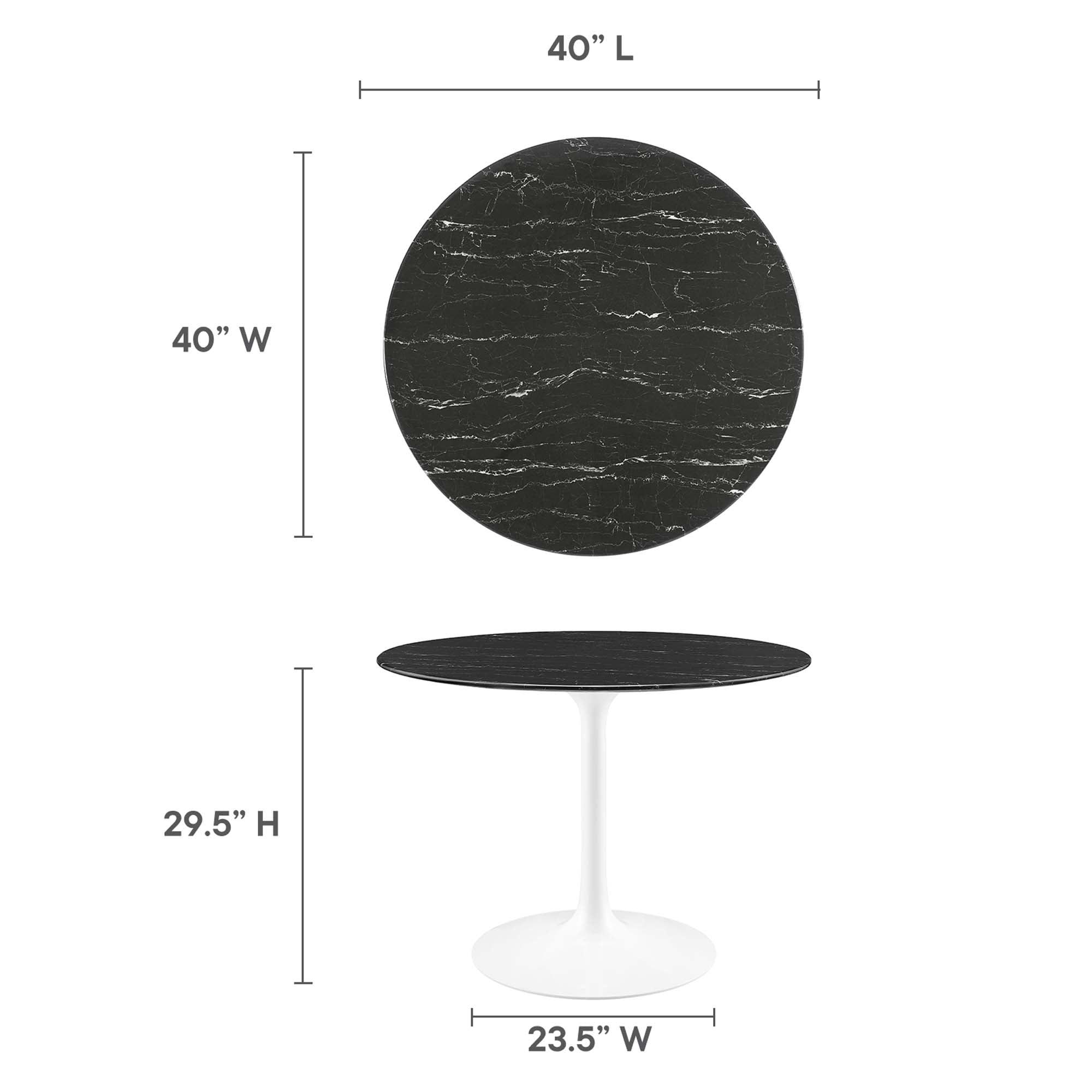 Lippa 40" Round Faux Marble Dining Table