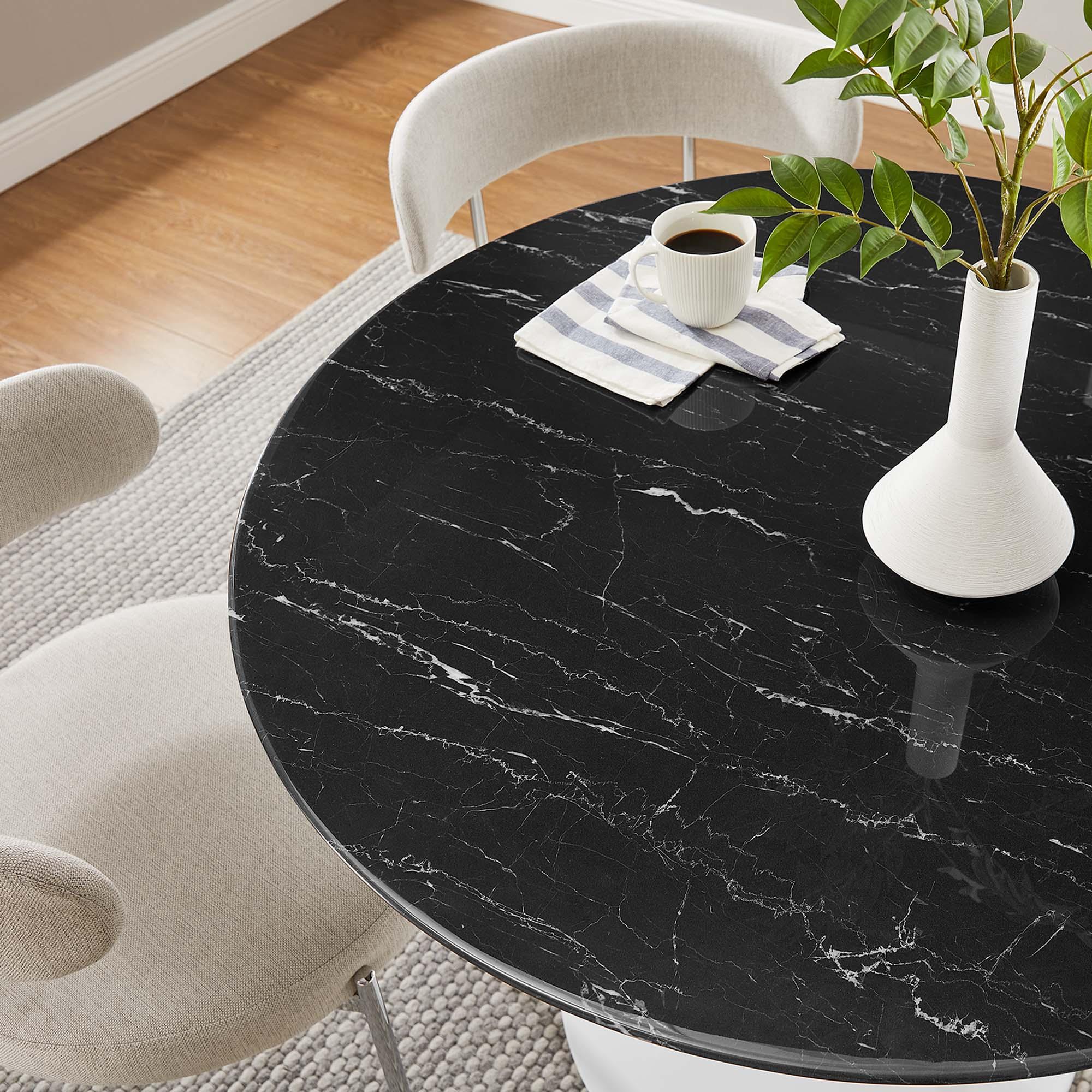 Lippa 40" Round Faux Marble Dining Table