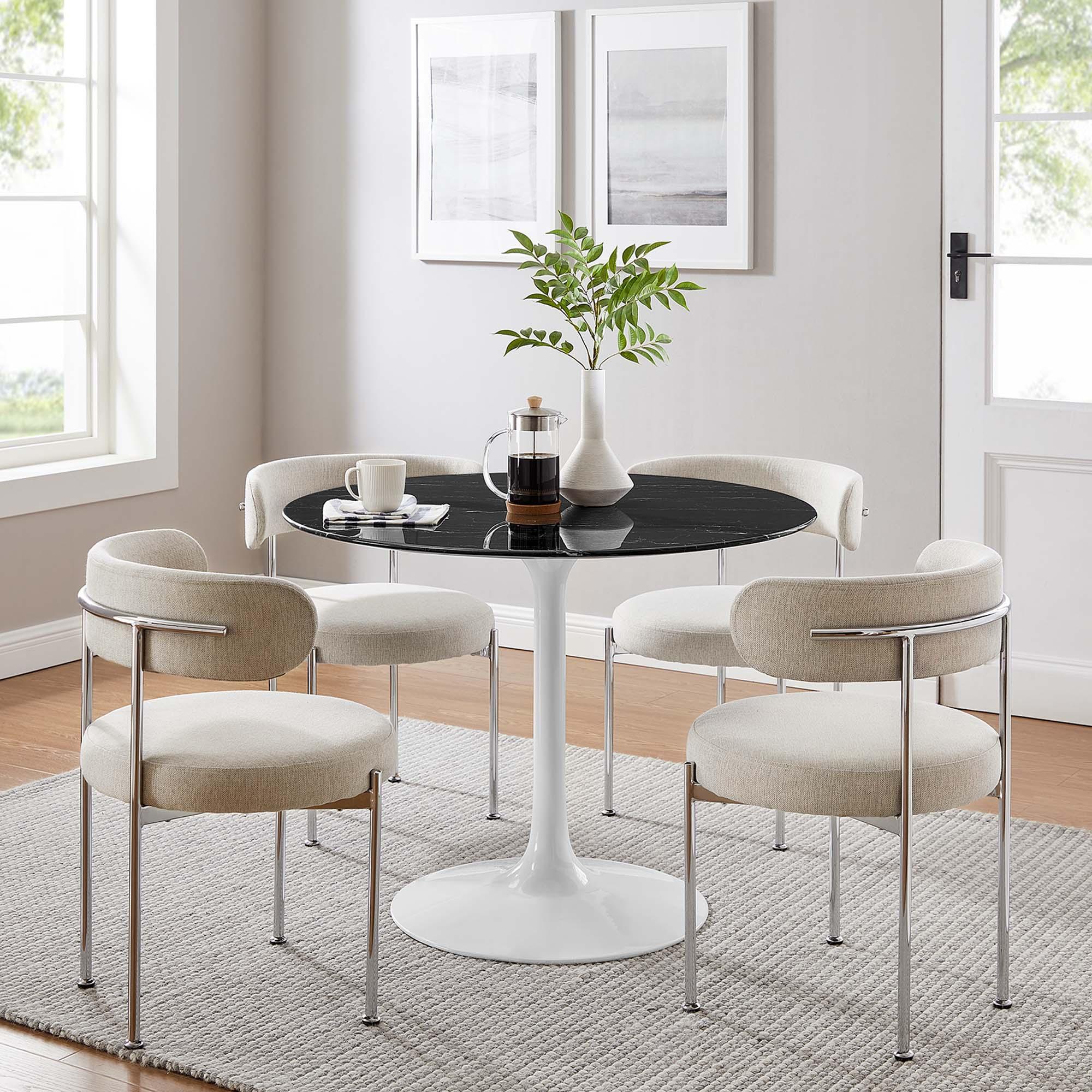 Lippa 40" Round Faux Marble Dining Table