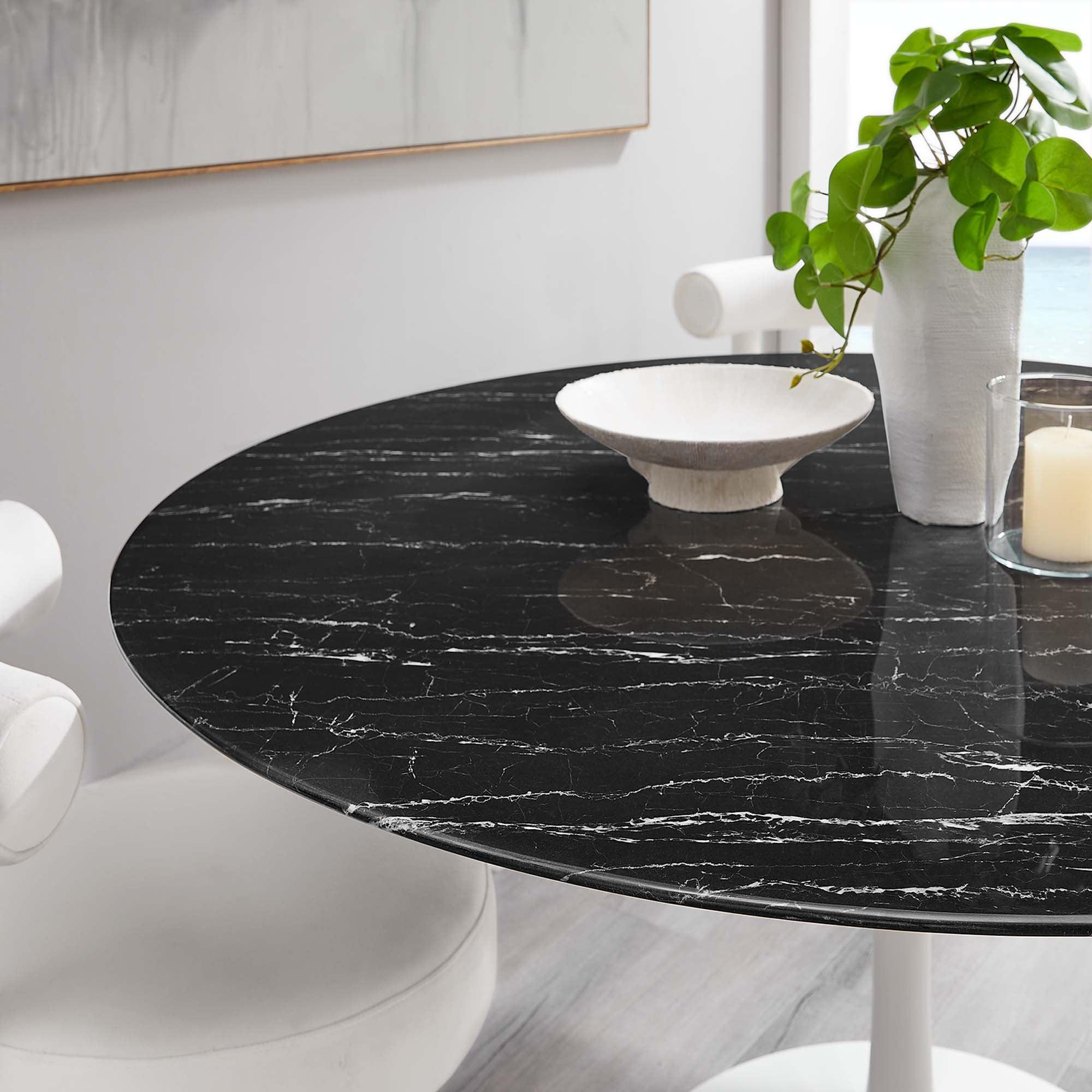 Lippa 60" Round Faux Marble Dining Table