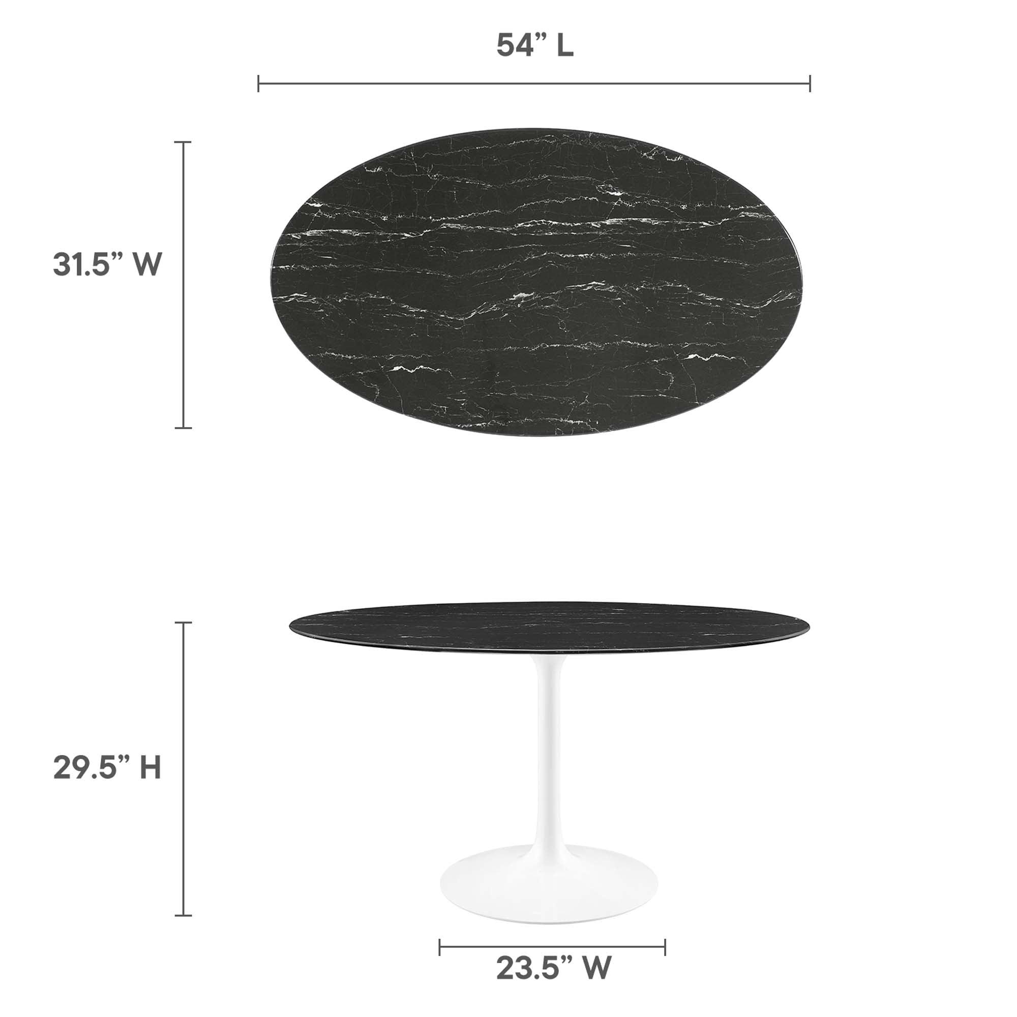 Lippa 54" Oval Faux Marble Dining Table