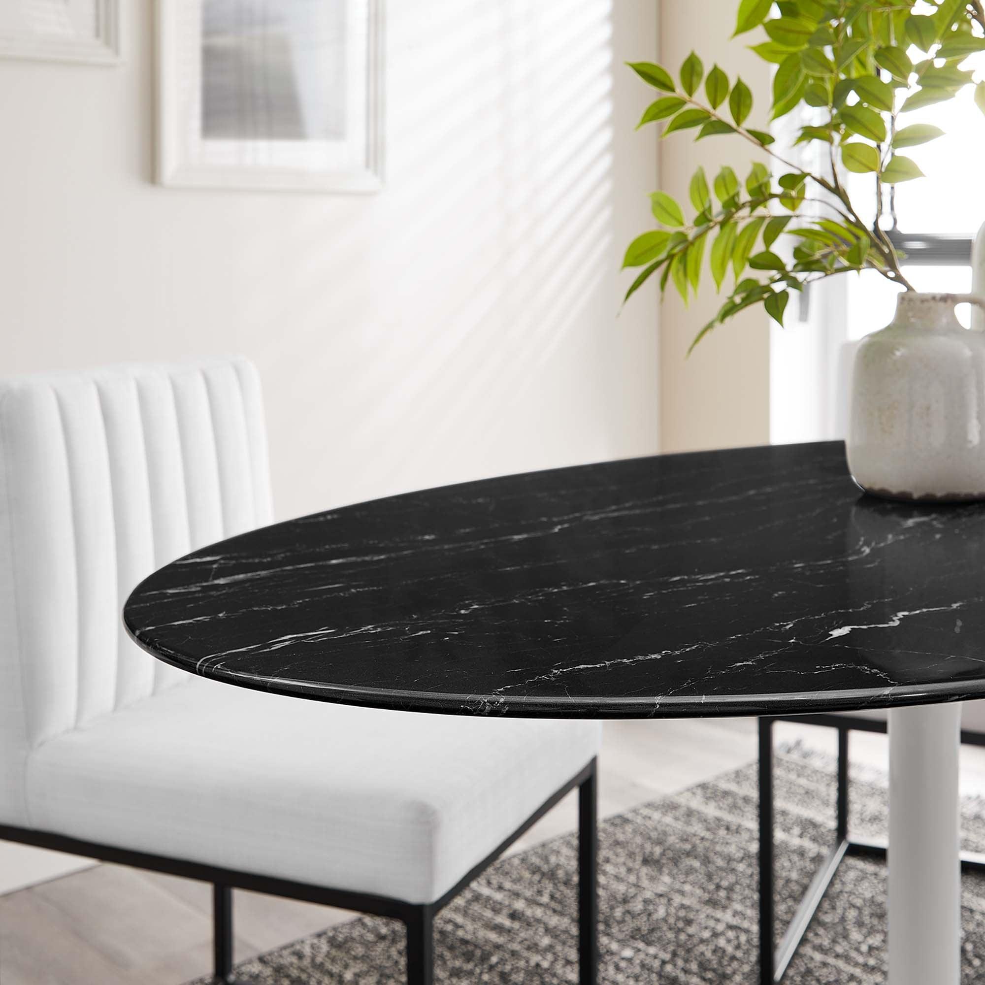 Lippa 54" Oval Faux Marble Dining Table