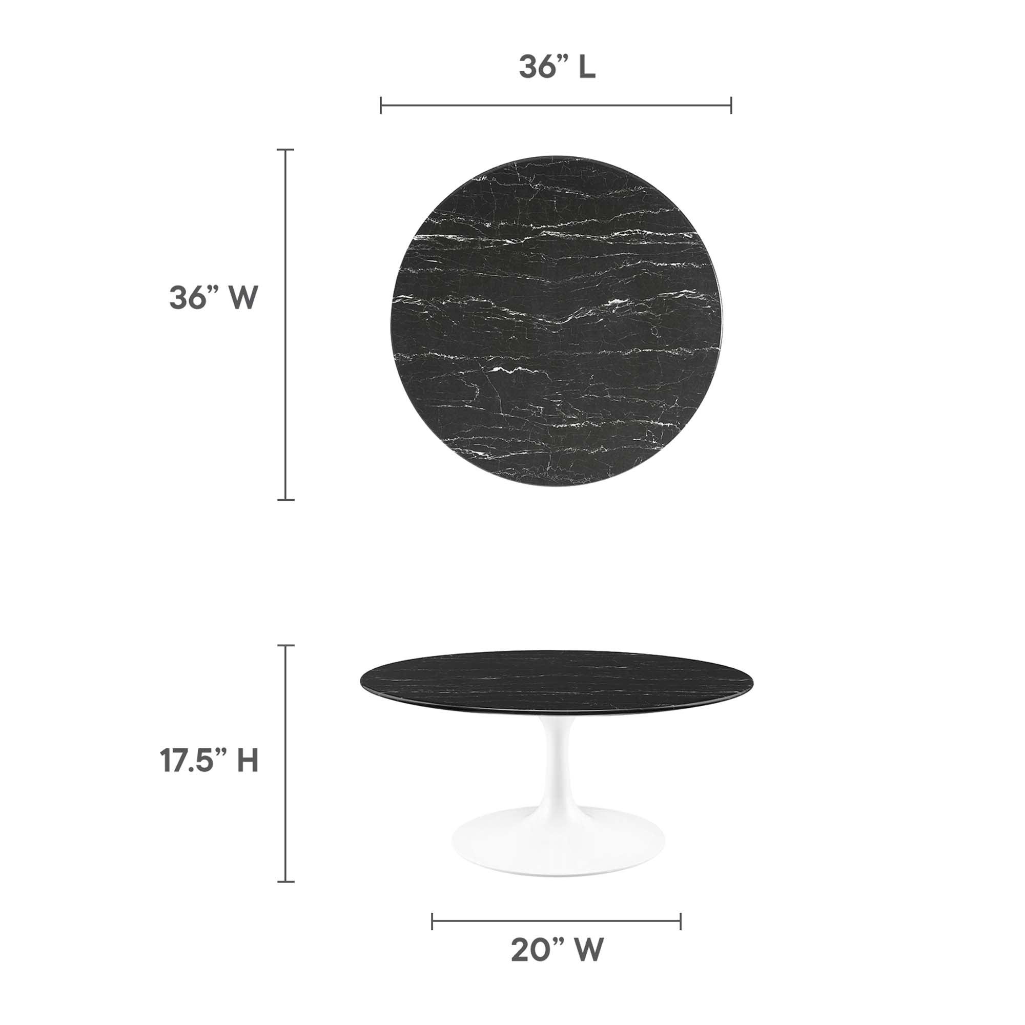 Lippa 36" Round Faux Marble Coffee Table