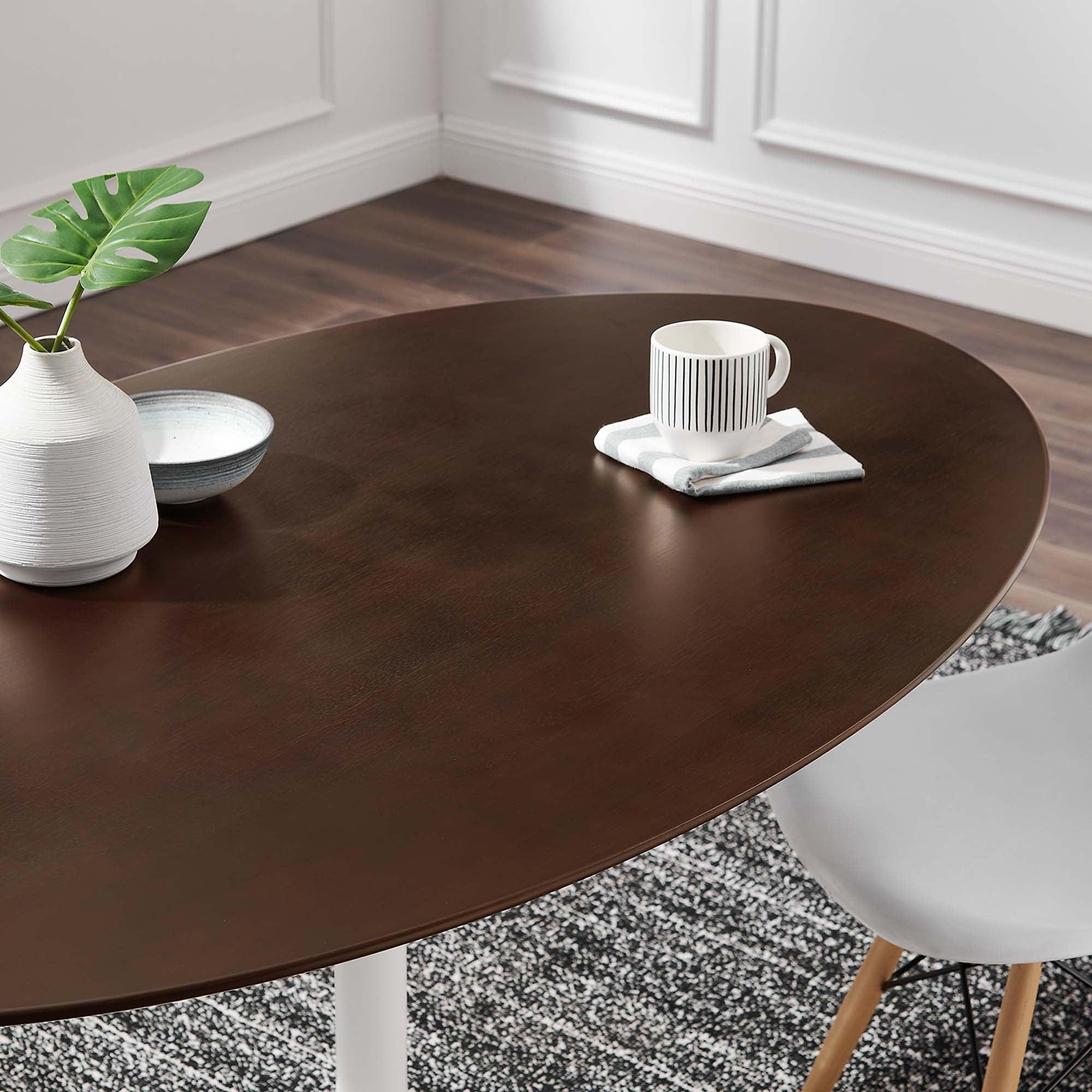 Lippa 60" Oval Cherry Walnut Wood Dining Table