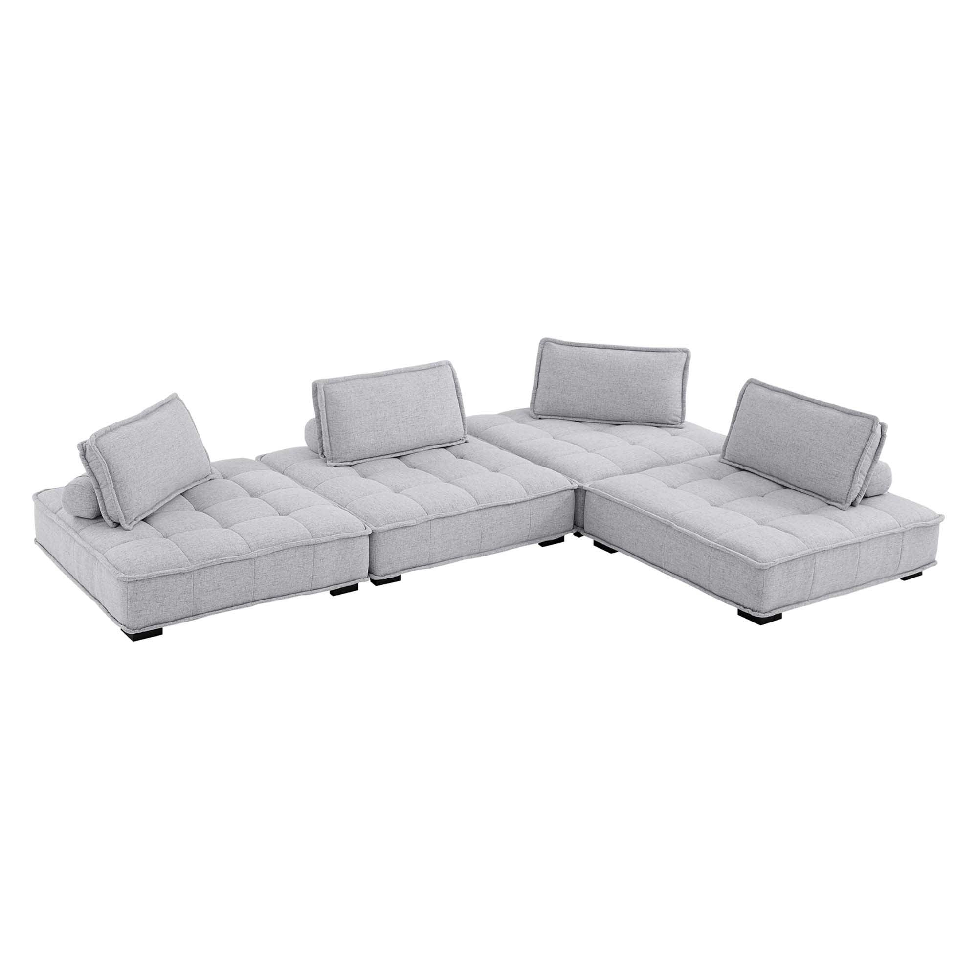 Saunter 4-Piece Tufted Fabric Fabric Sectional Sofa