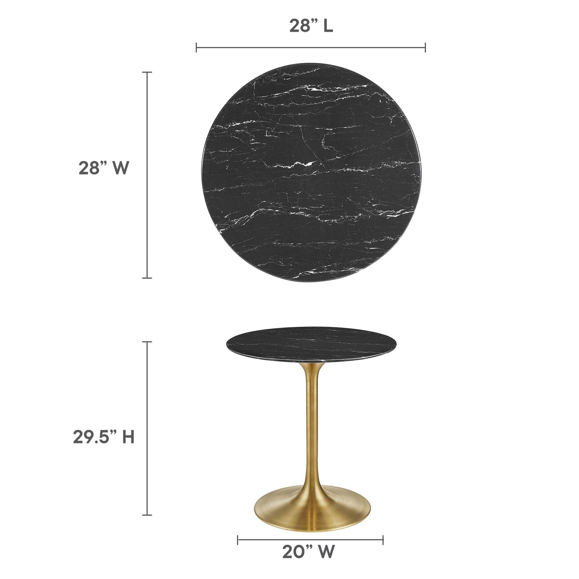 Lippa 28" Round Faux Marble Dining Table