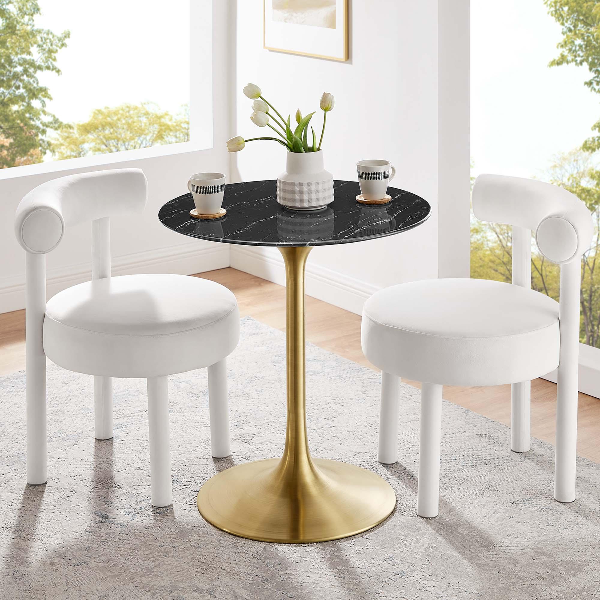 Lippa 28" Round Faux Marble Dining Table