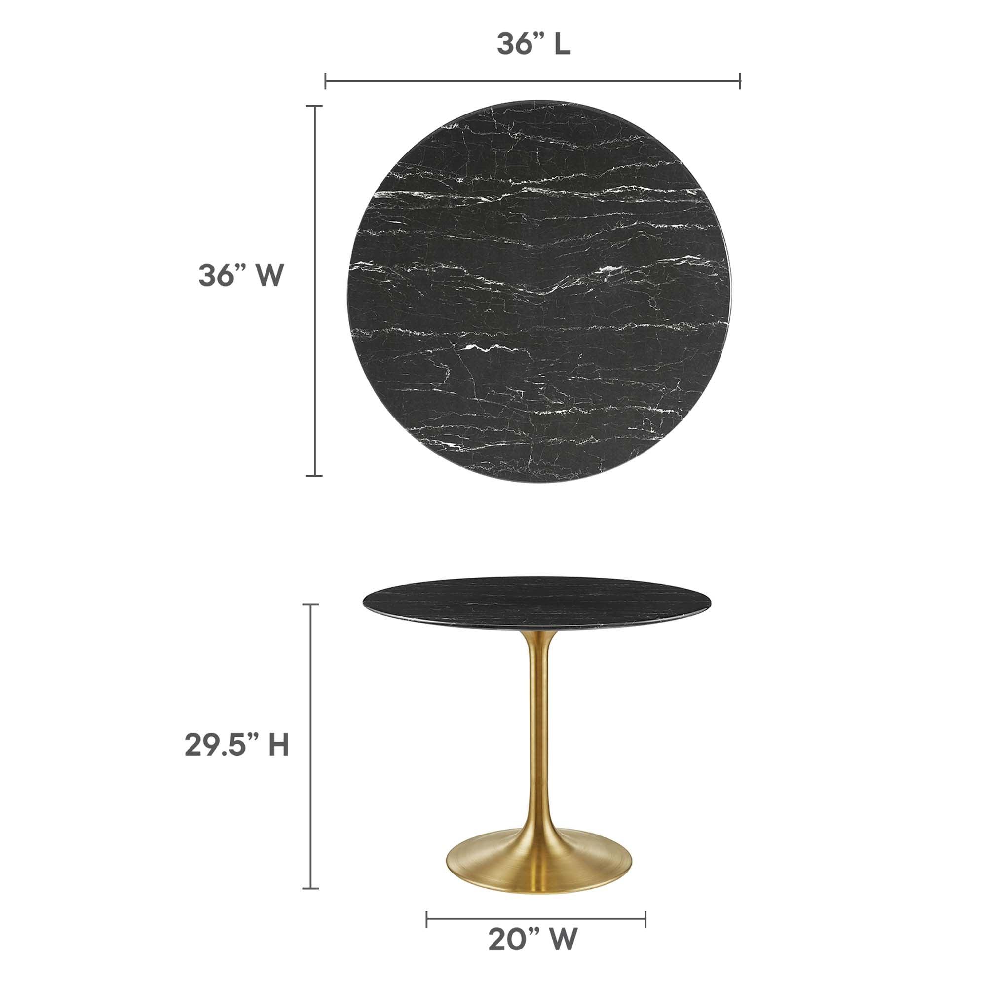 Lippa 36" Round Faux Marble Dining Table