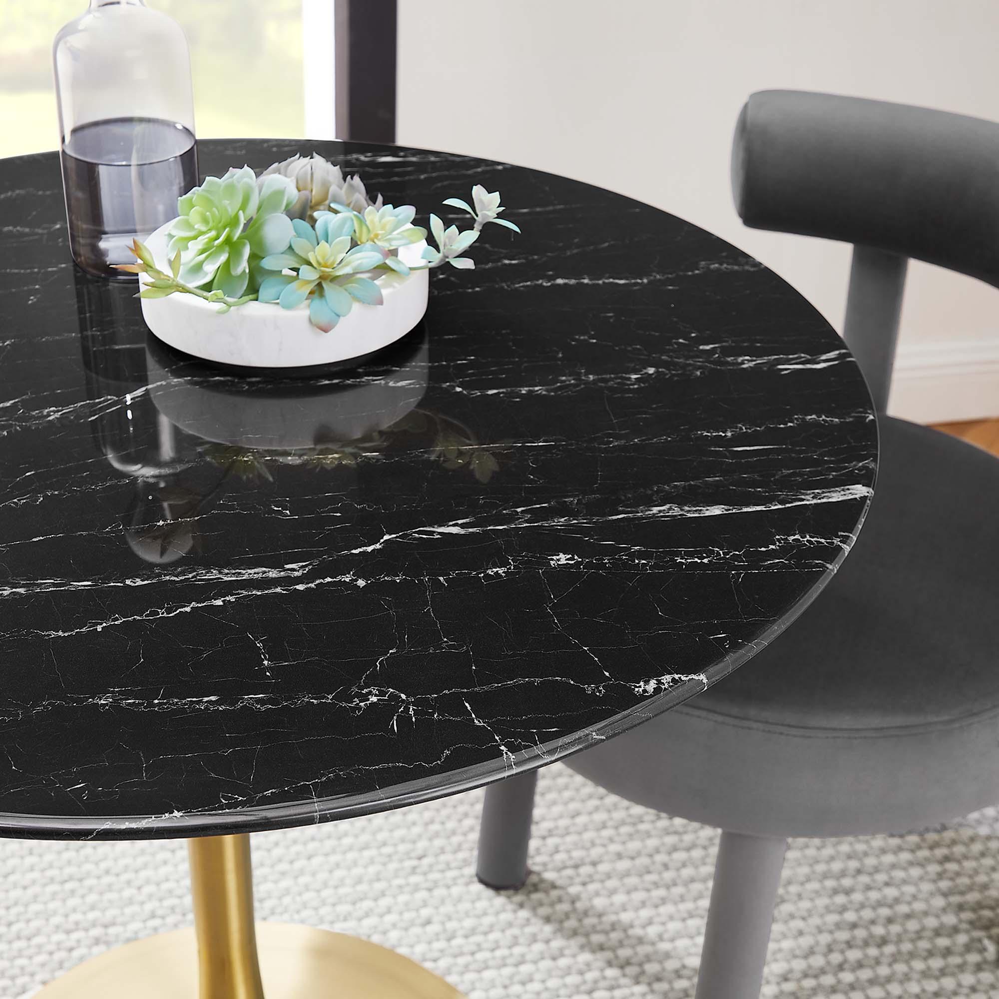 Lippa 36" Round Faux Marble Dining Table