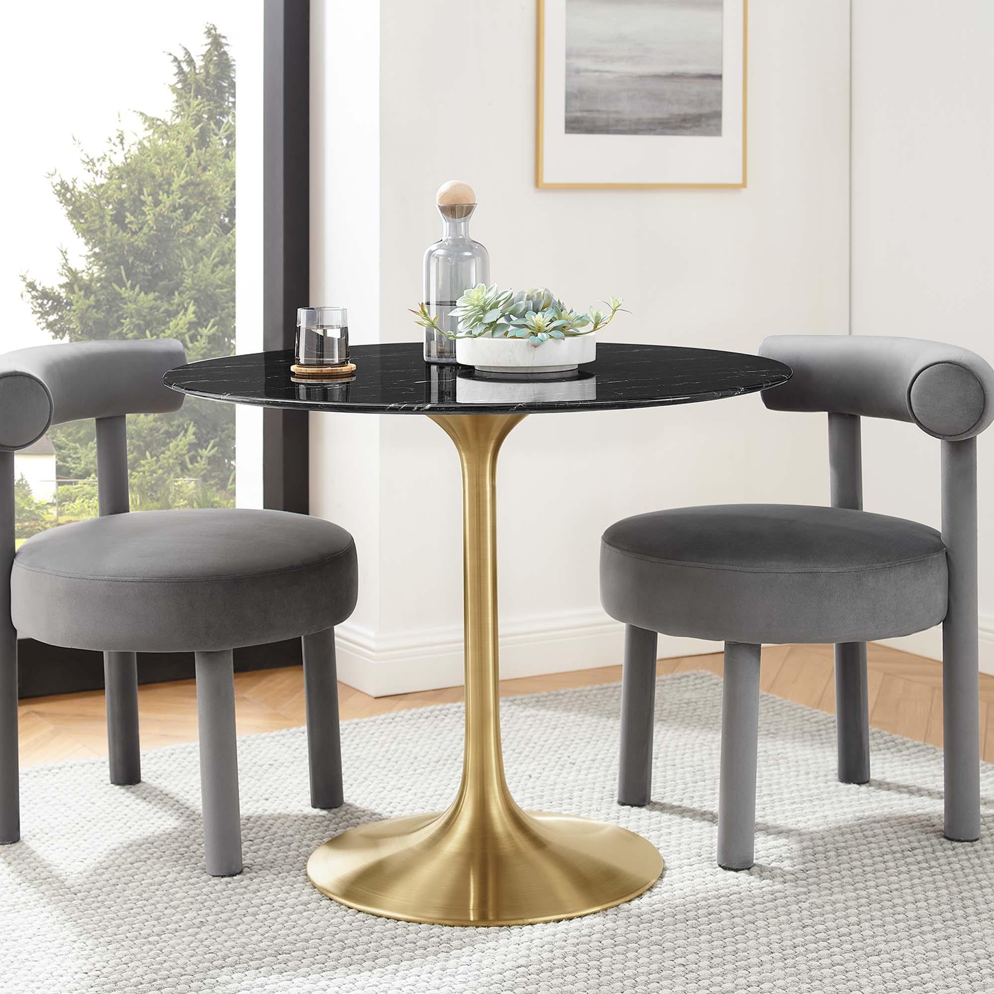 Lippa 36" Round Faux Marble Dining Table