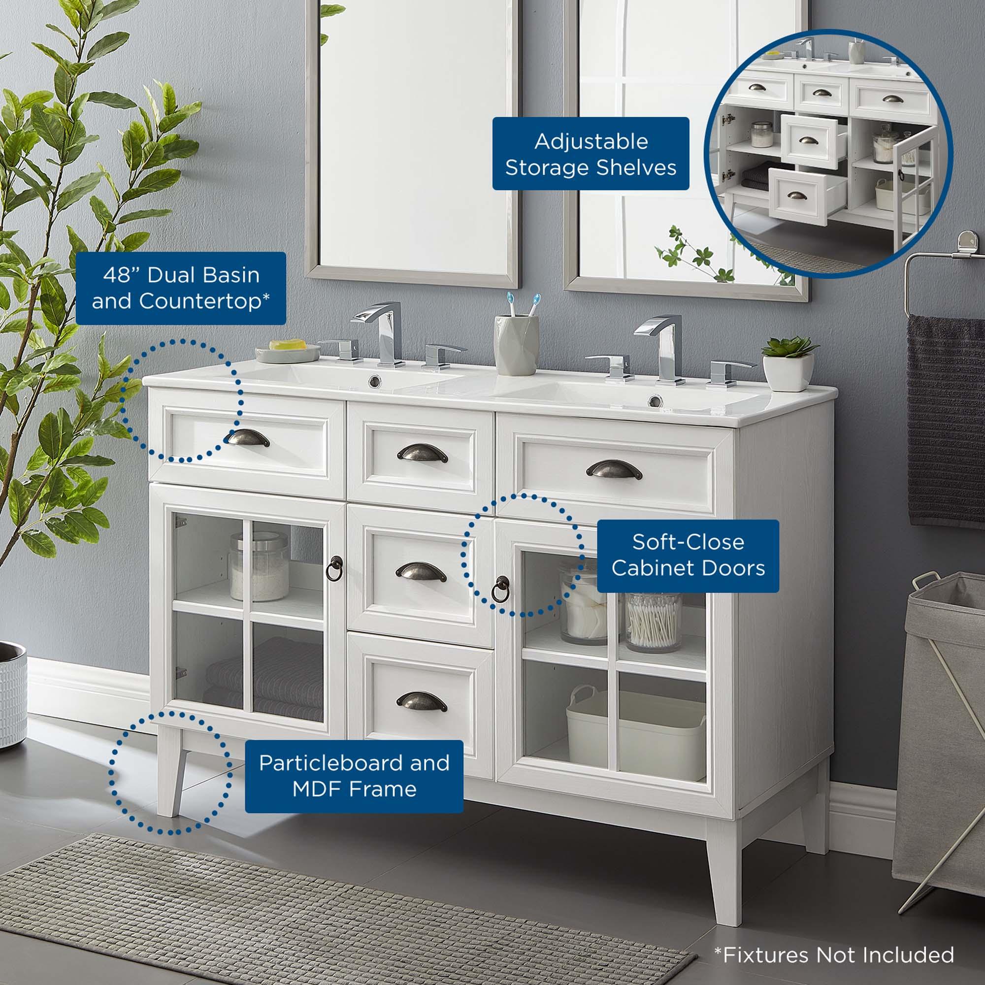 Isle 48" Double Bathroom Vanity Cabinet