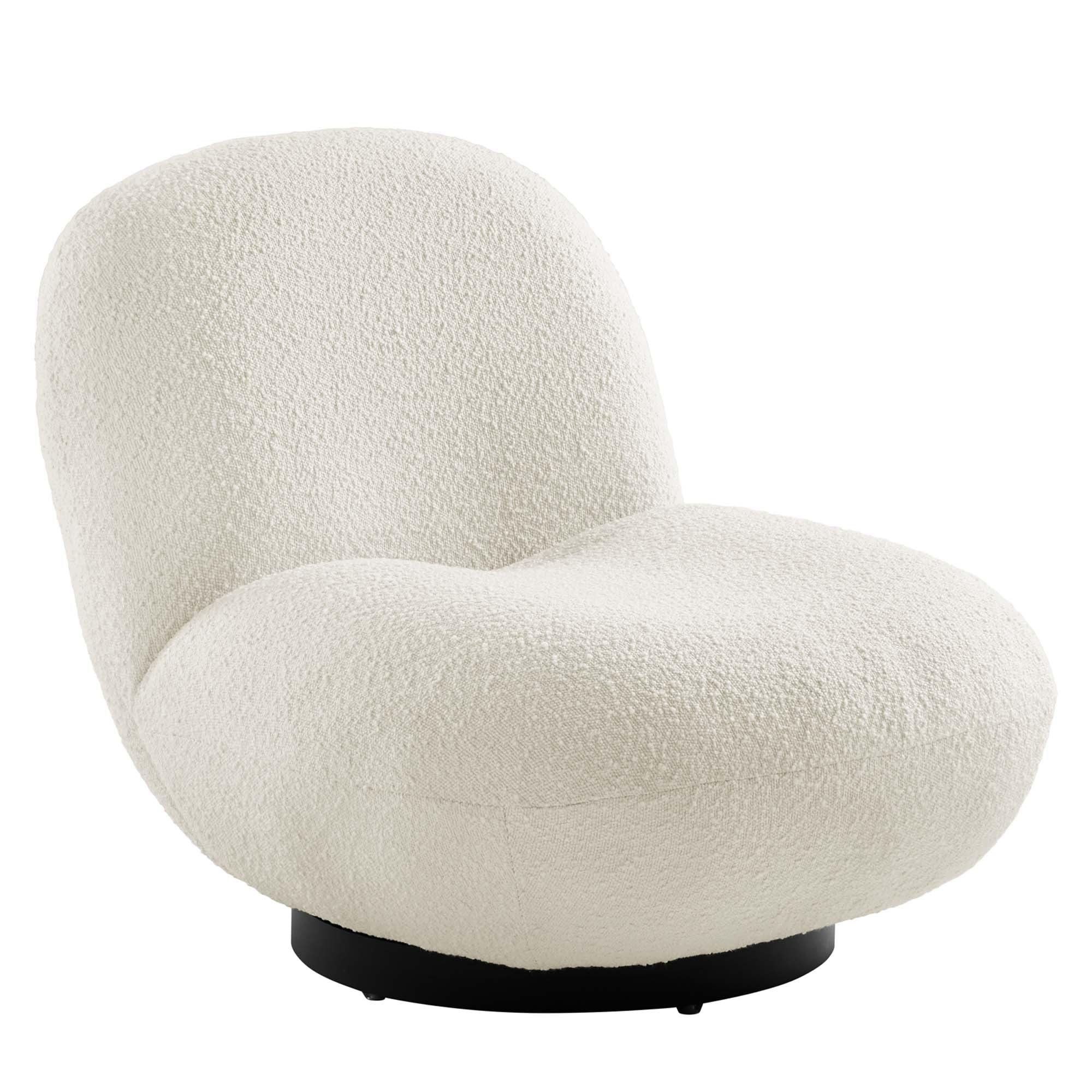 Kindred Boucle Upholstered Upholstered Fabric Swivel Chair