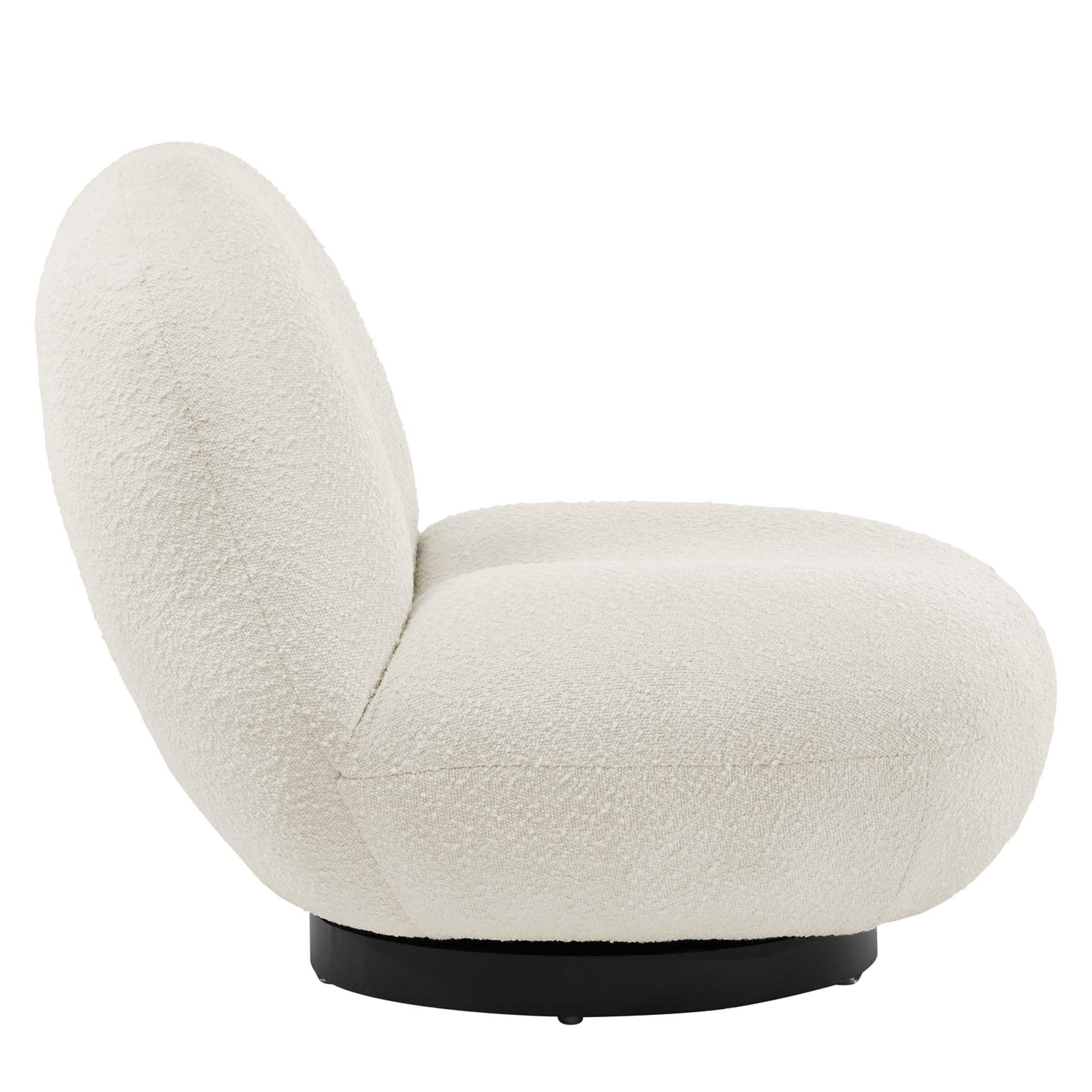 Kindred Boucle Upholstered Upholstered Fabric Swivel Chair