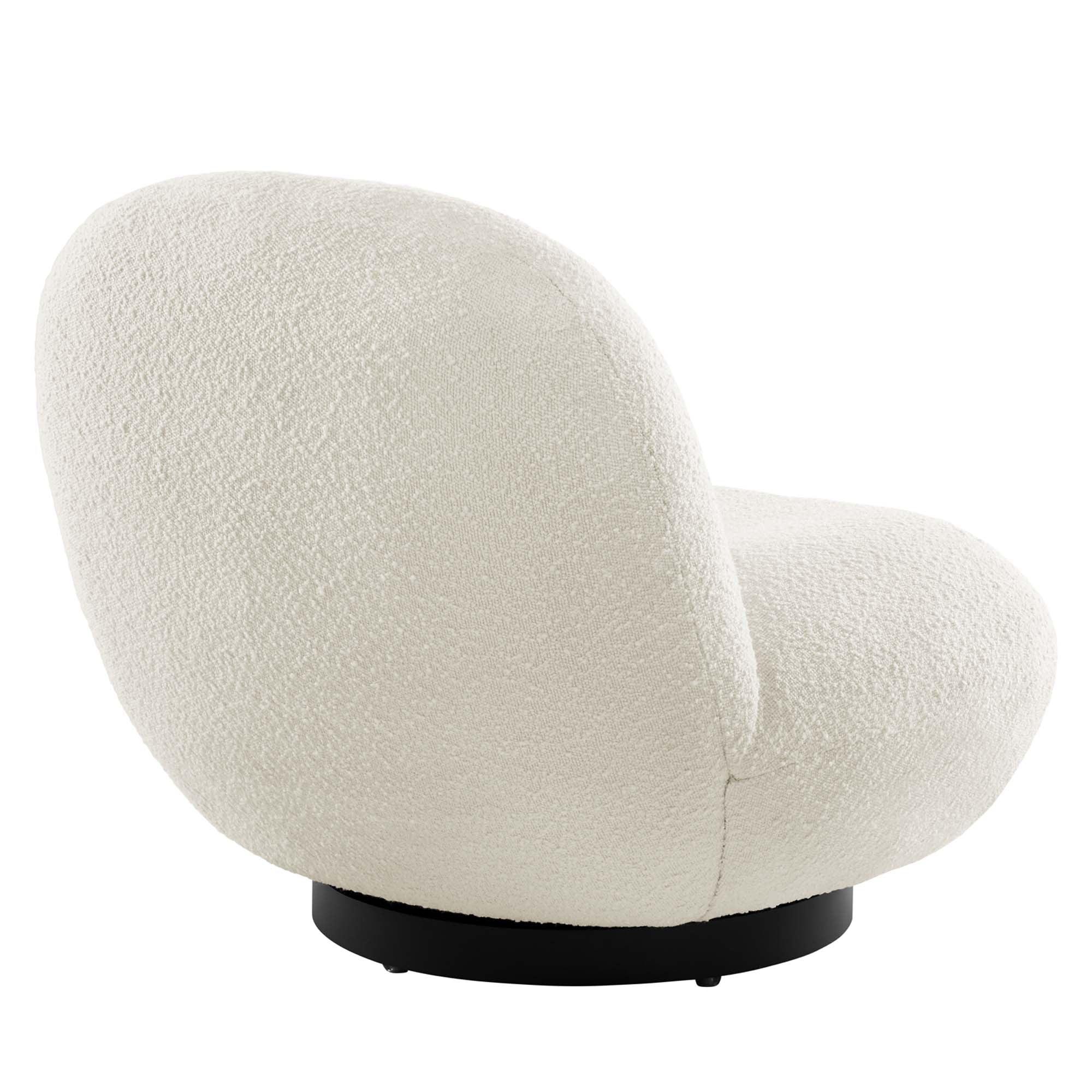 Kindred Boucle Upholstered Upholstered Fabric Swivel Chair