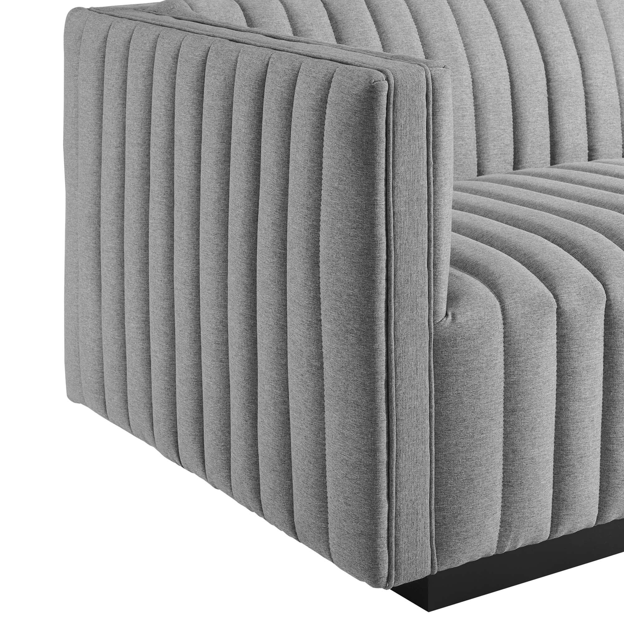 Conjure Channel Tufted Upholstered Fabric Left-Arm Chair