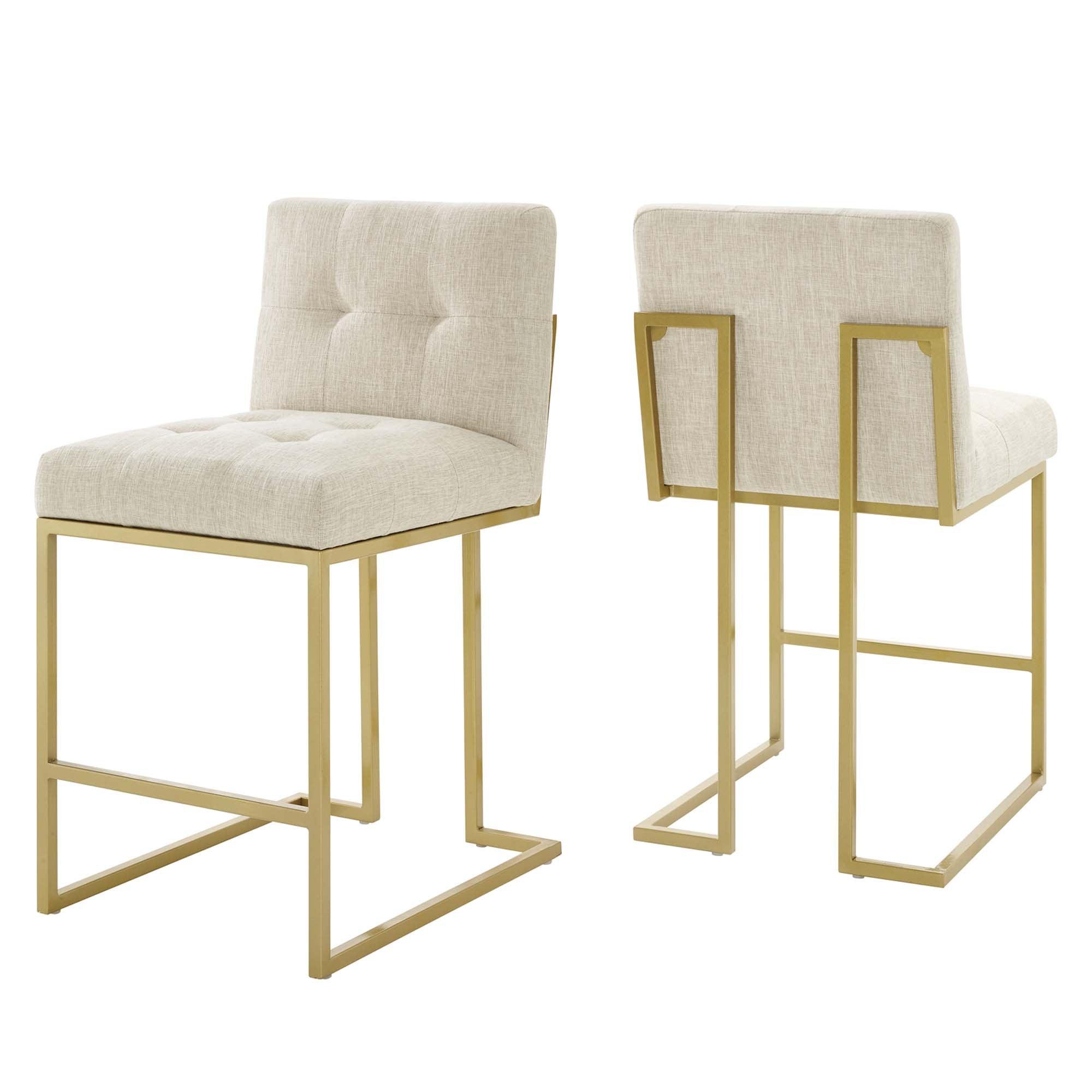 Privy Upholstered Fabric Counter Stool Set of 2