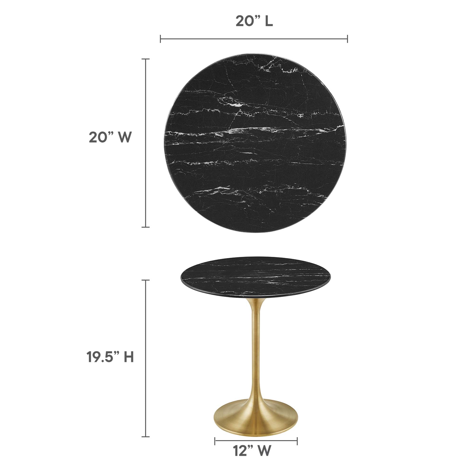 Lippa 20" Round Faux Marble Side Table