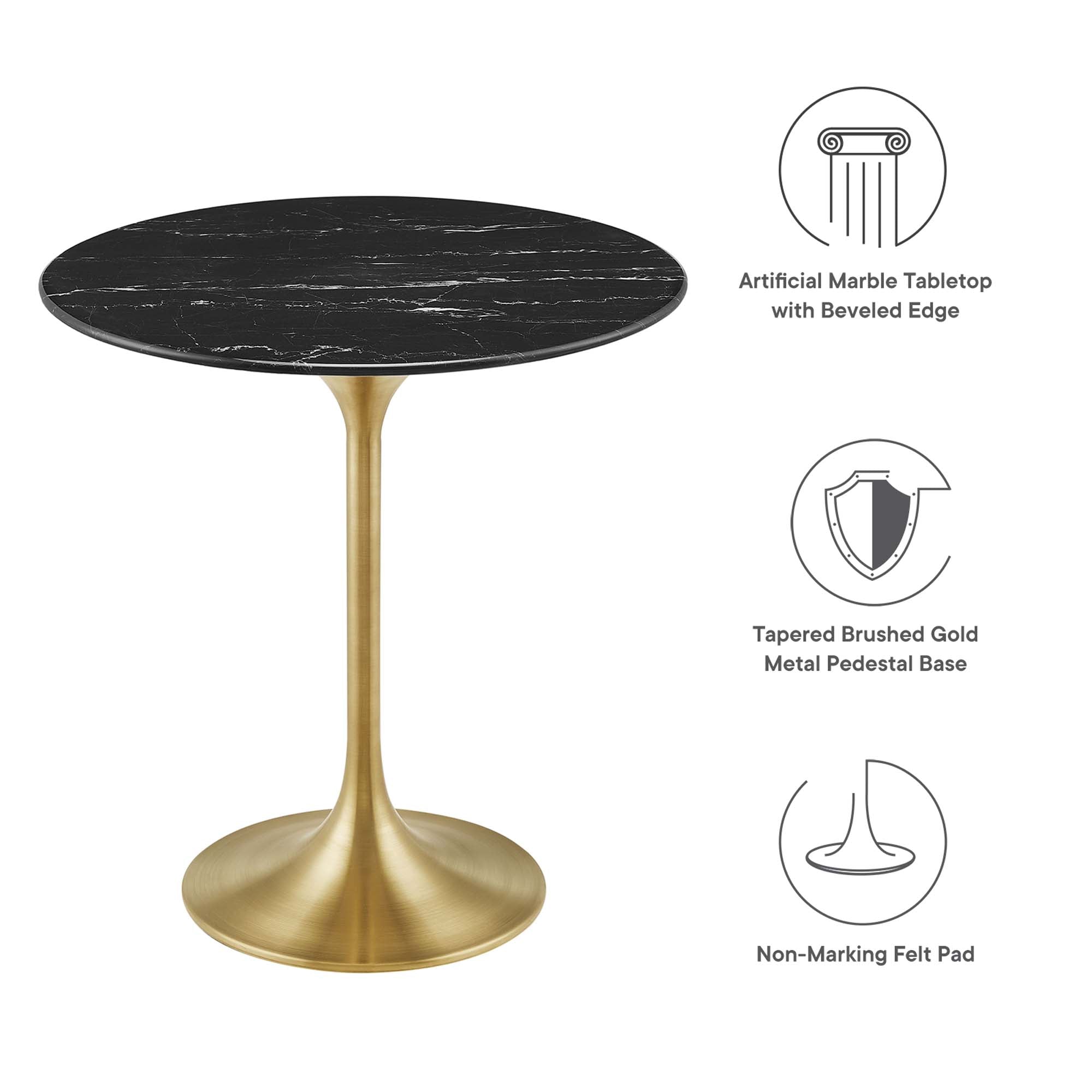 Lippa 20" Round Faux Marble Side Table