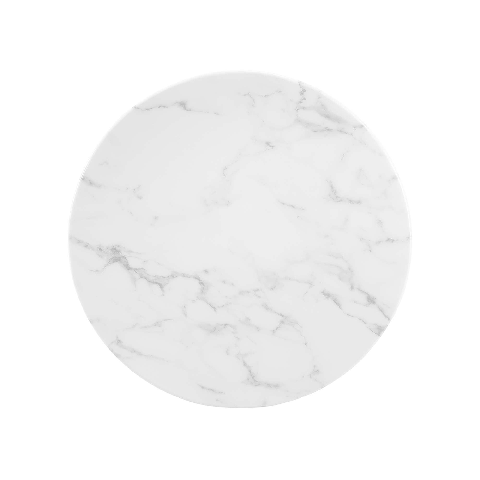 Lippa 20" Round Faux Marble Side Table