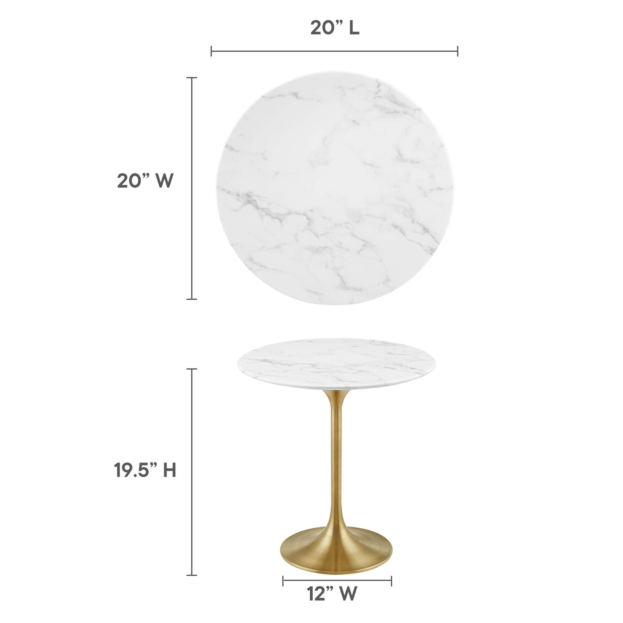 Lippa 20" Round Faux Marble Side Table