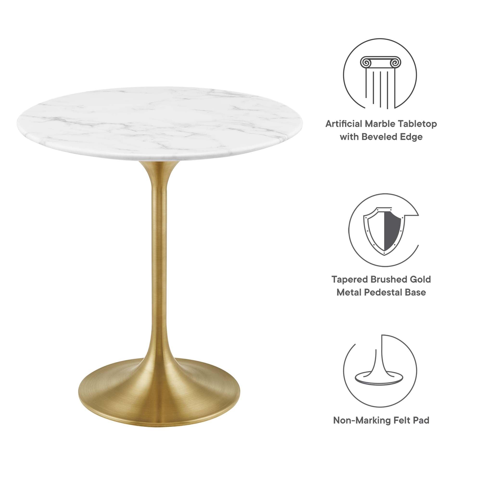 Lippa 20" Round Faux Marble Side Table