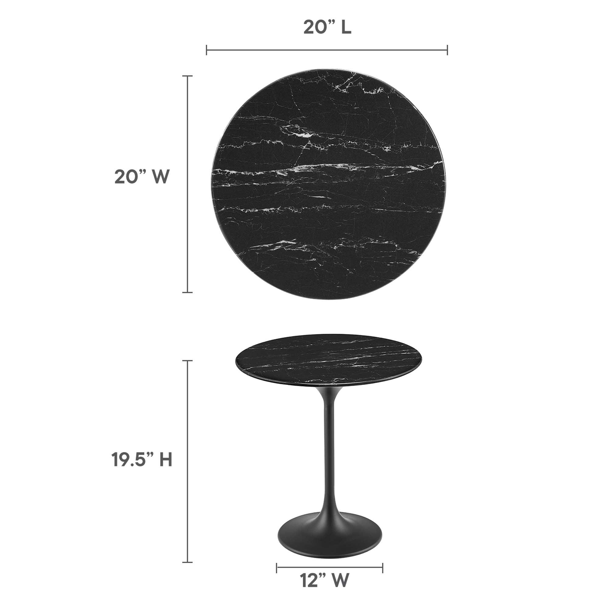 Lippa 20" Round Faux Marble Side Table