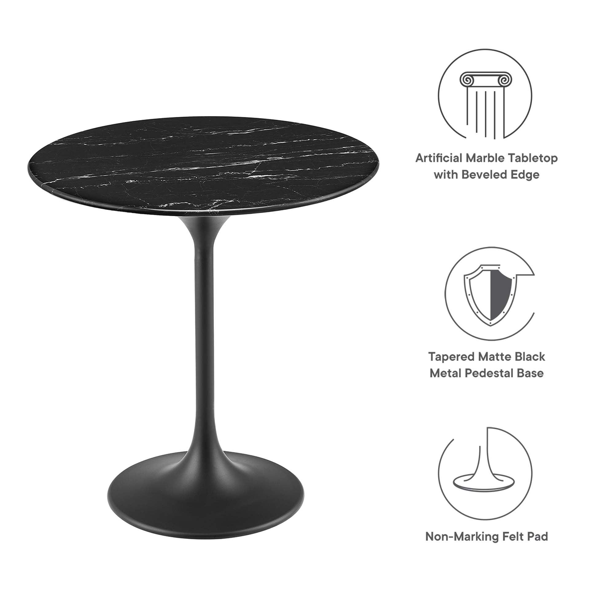 Lippa 20" Round Faux Marble Side Table