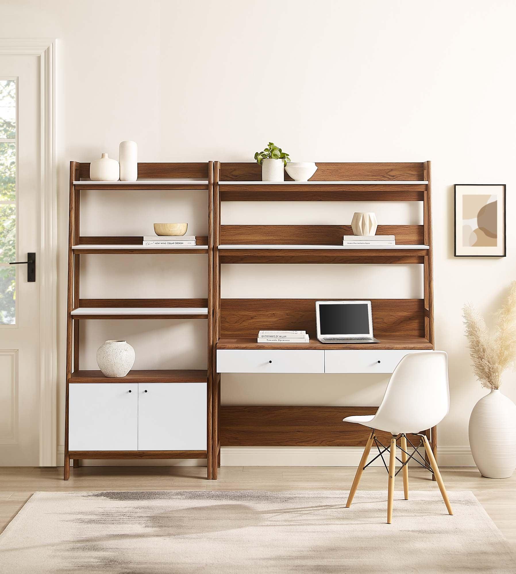 Bixby 2-Piece Wood Office Desk and Bookshelf