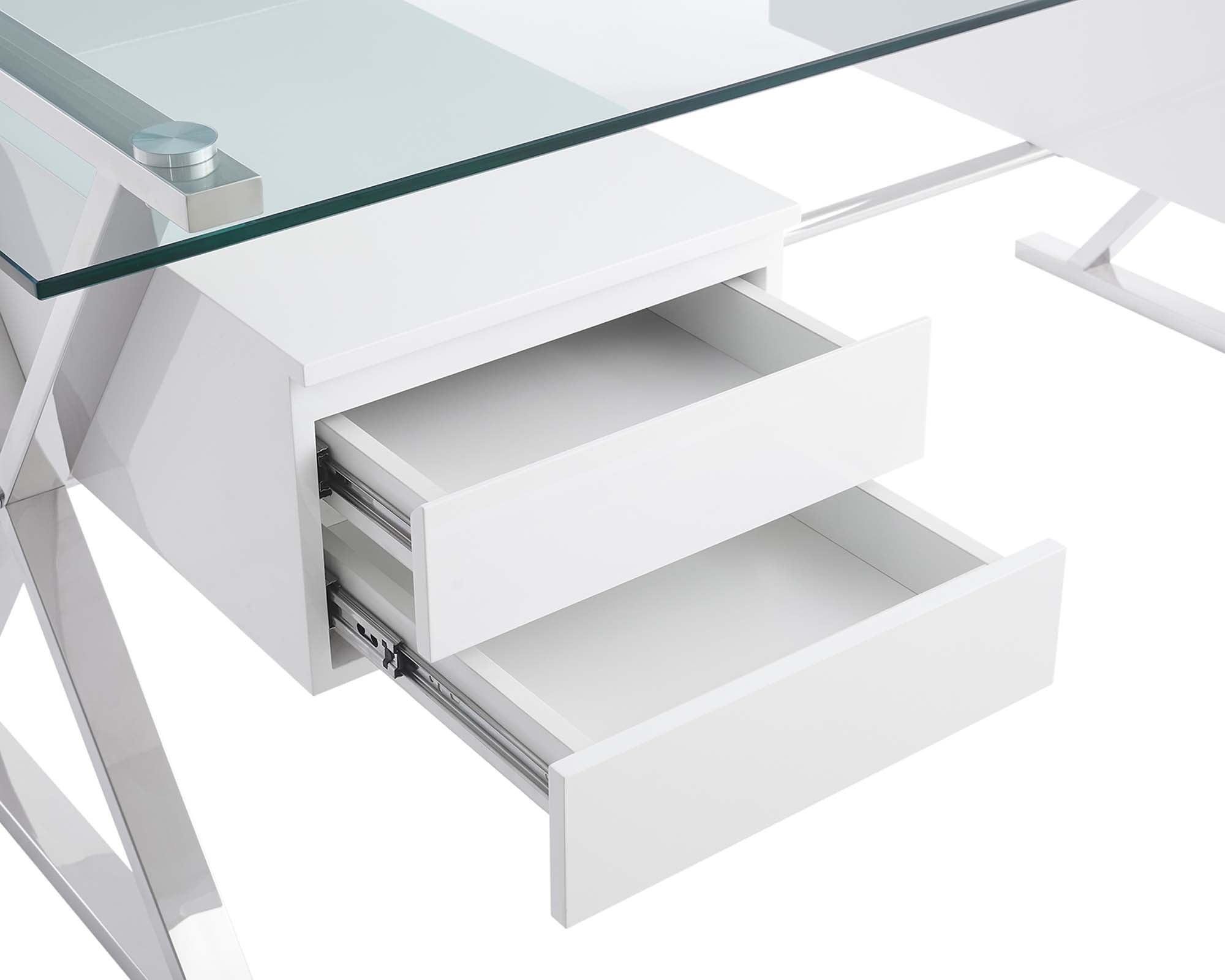 Sector 71" Glass Top Glass Office Desk