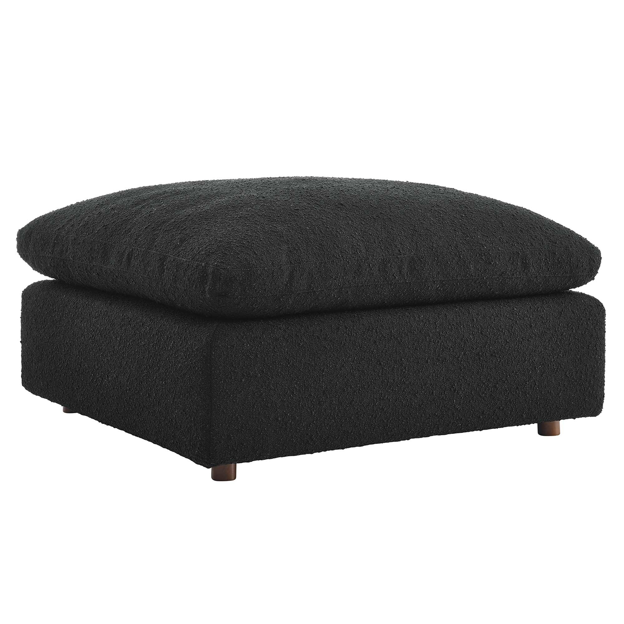 Commix Down Filled Overstuffed Boucle Fabric Ottoman