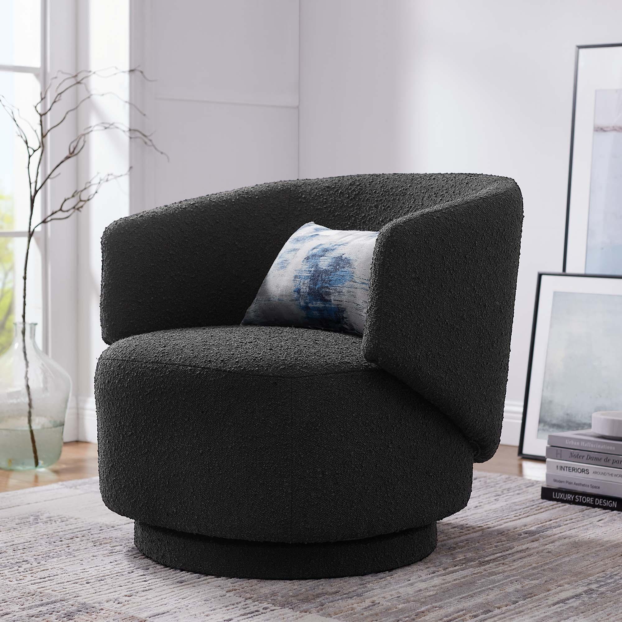 Celestia Boucle Fabric Swivel Chair