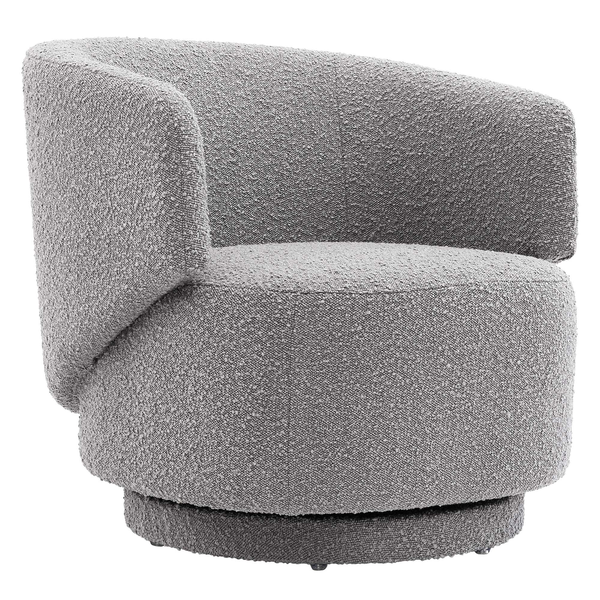 Celestia Boucle Fabric Swivel Chair