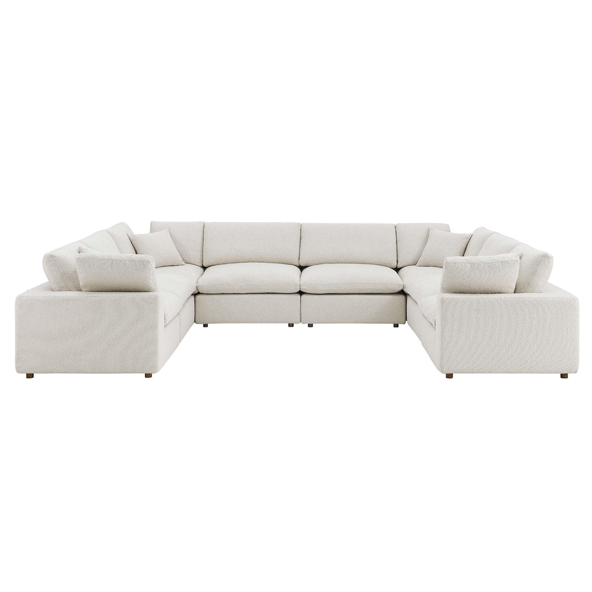 Commix 8-Piece Down Filled Overstuffed Boucle Fabric Sectional Sofa