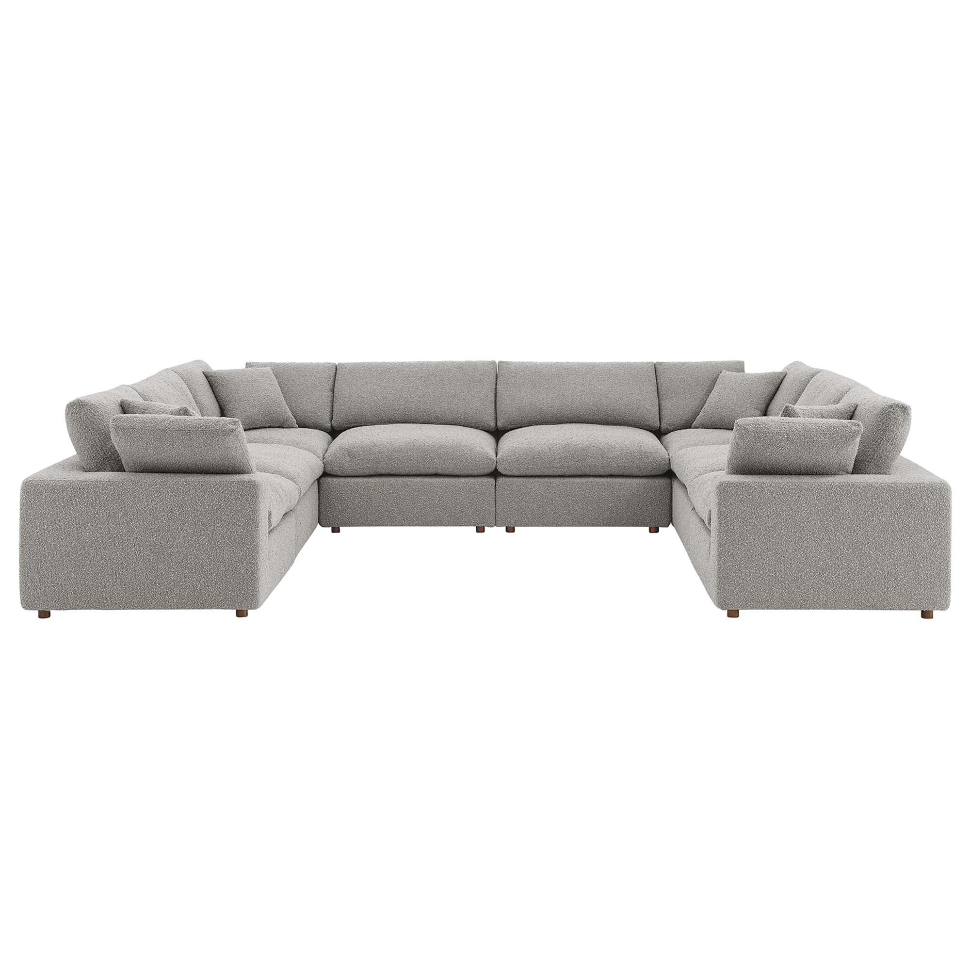 Commix 8-Piece Down Filled Overstuffed Boucle Fabric Sectional Sofa