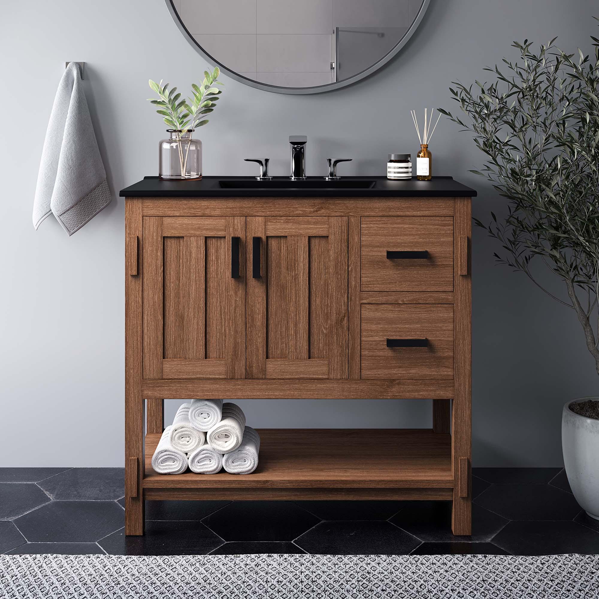 Ashlyn 36” Wood Bathroom Vanity Cabinet (Sink Basin Not Included)