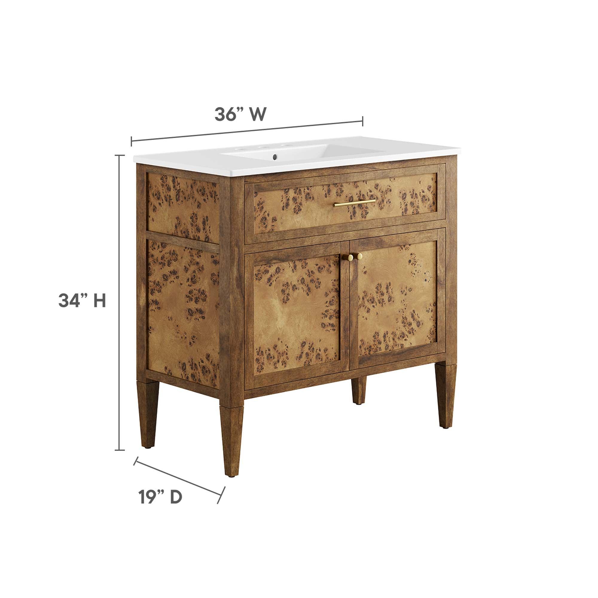 Elysian 36" Wood Bathroom Vanity