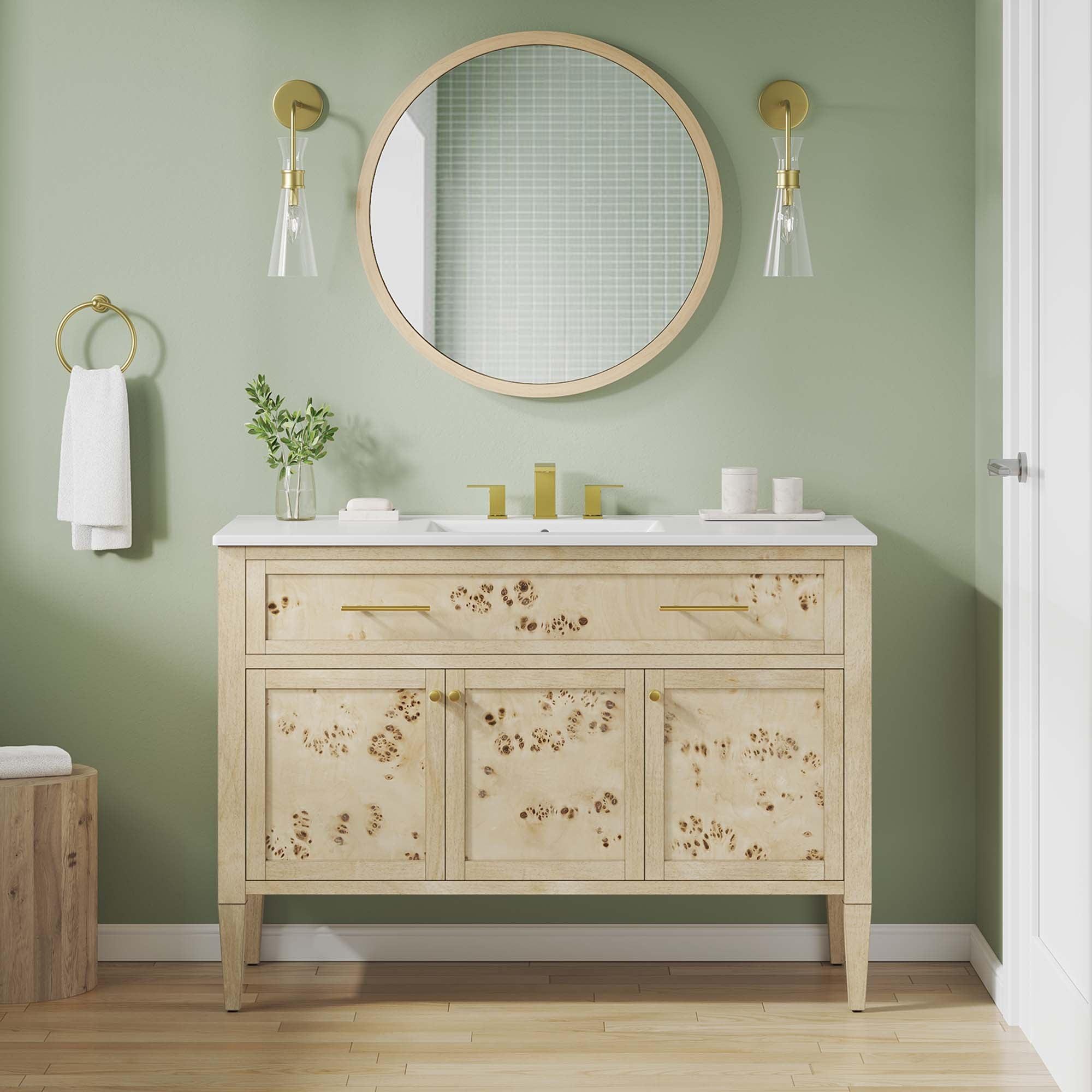 Elysian 48" Wood Single Sink Bathroom Vanity