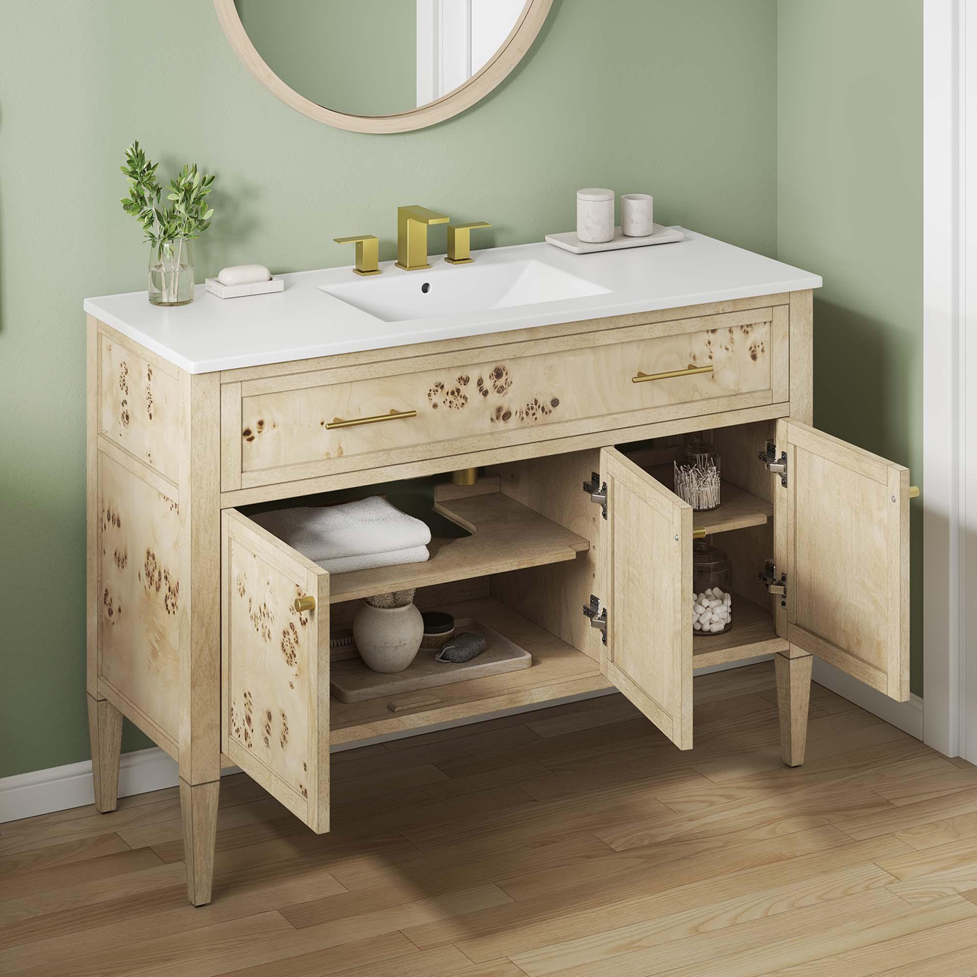 Elysian 48" Wood Single Sink Bathroom Vanity