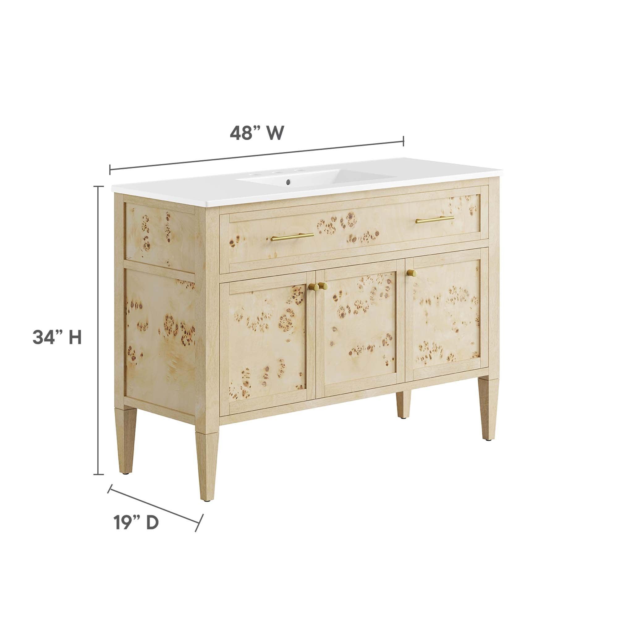 Elysian 48" Wood Single Sink Bathroom Vanity