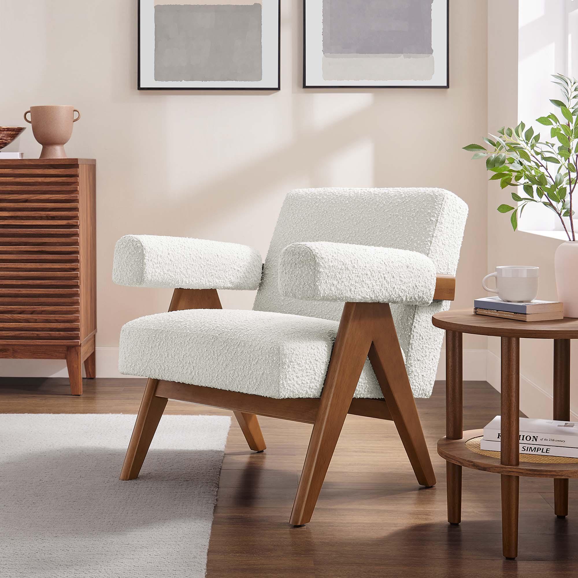 Lyra Boucle Fabric Armchair