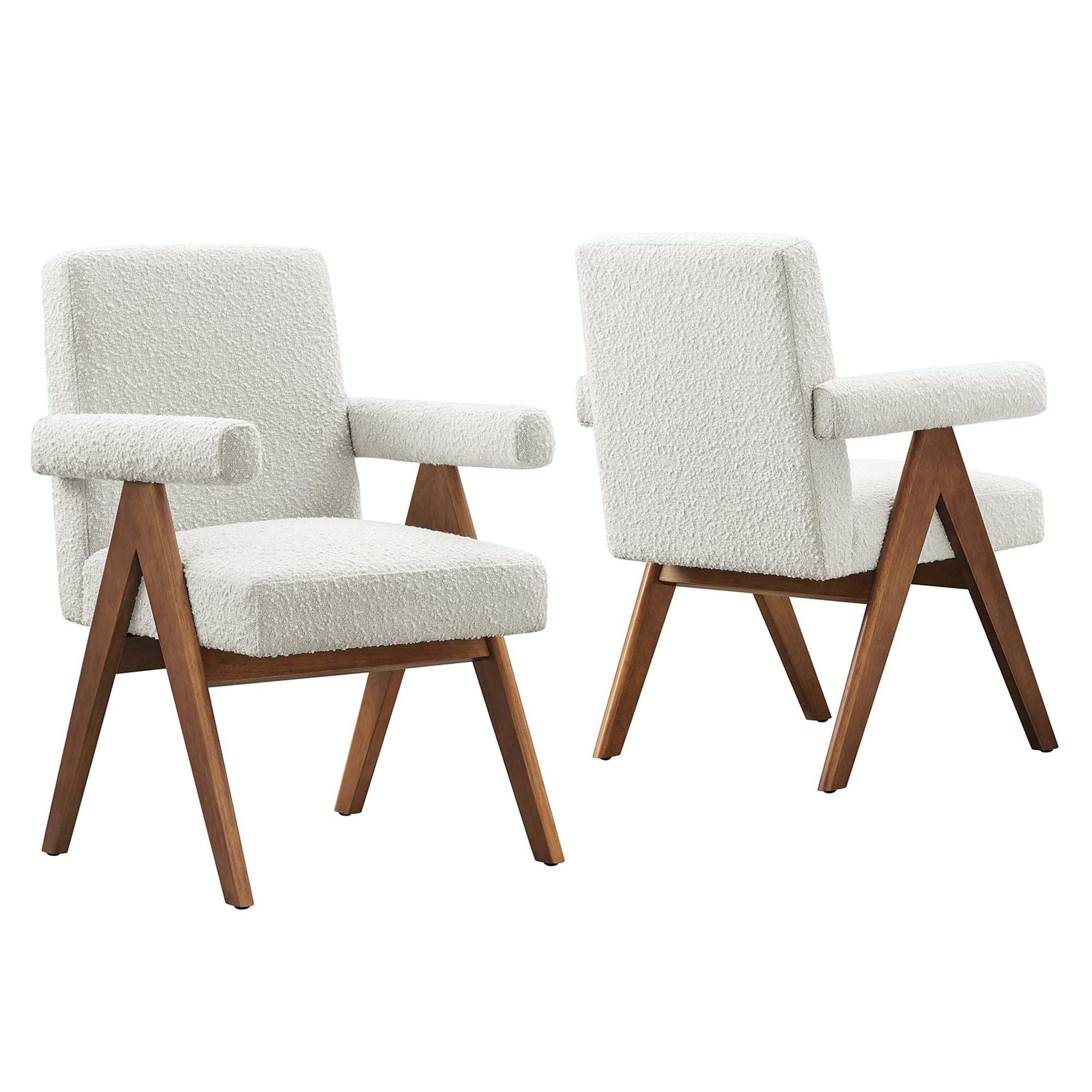 Lyra Boucle Fabric Dining Room Chair Set of 2