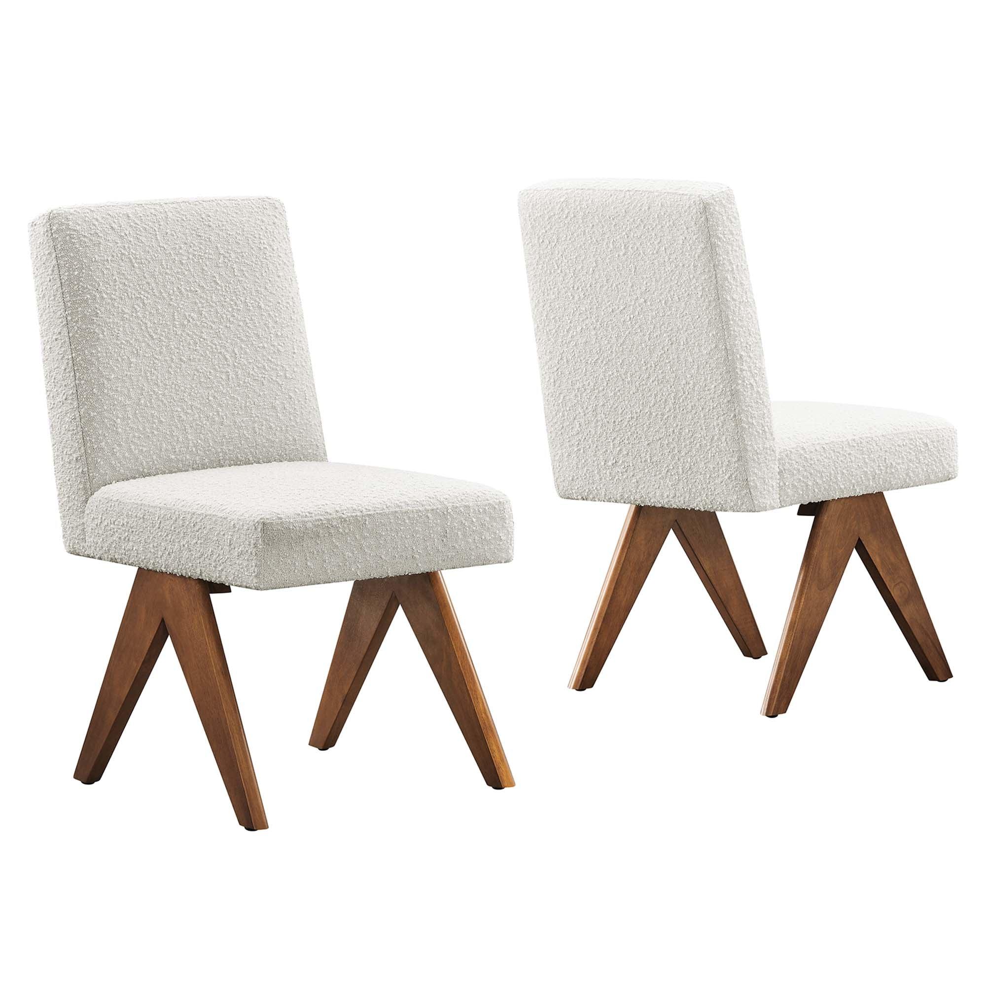 Lyra Boucle Fabric Dining Room Side Chair Set of 2