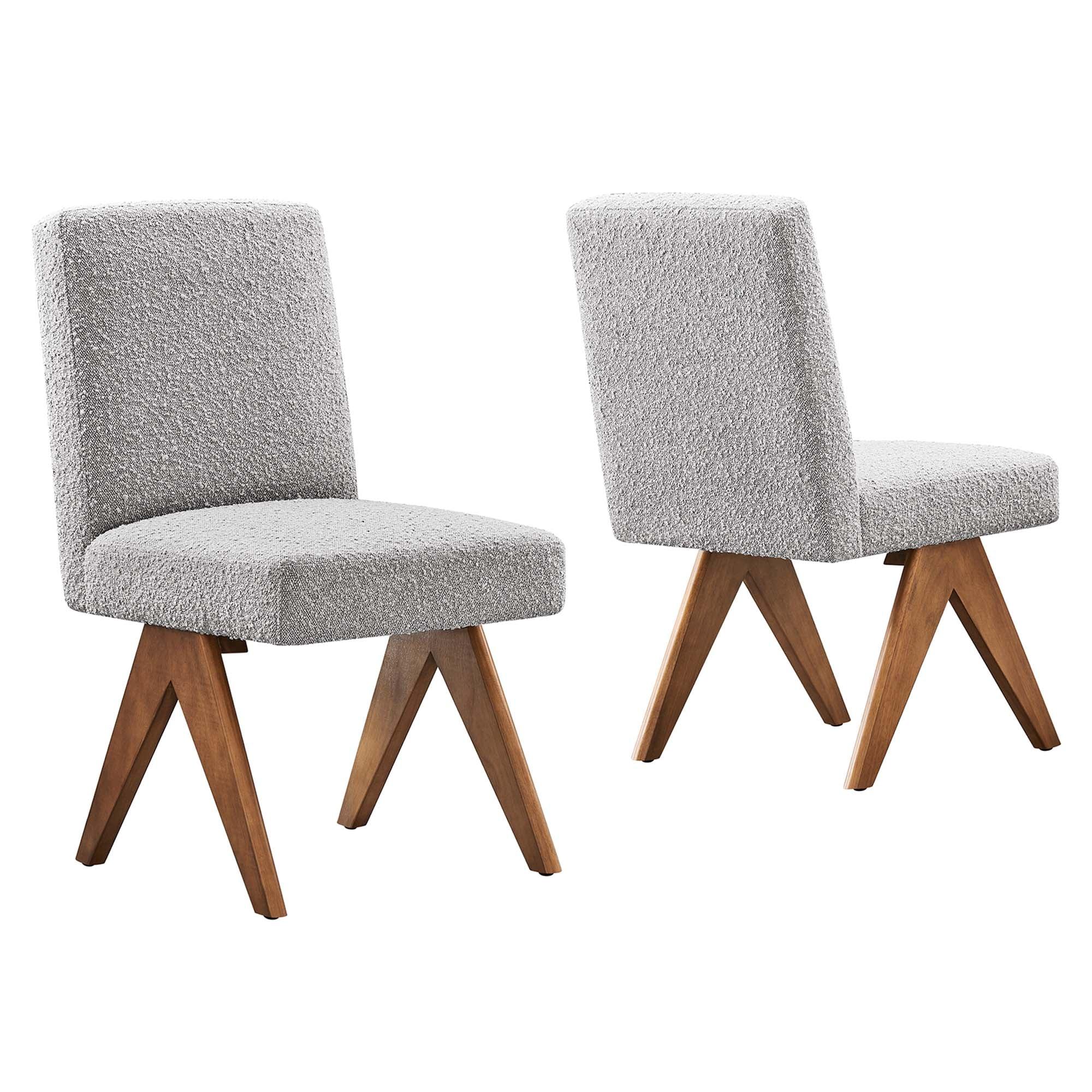 Lyra Boucle Fabric Dining Room Side Chair Set of 2