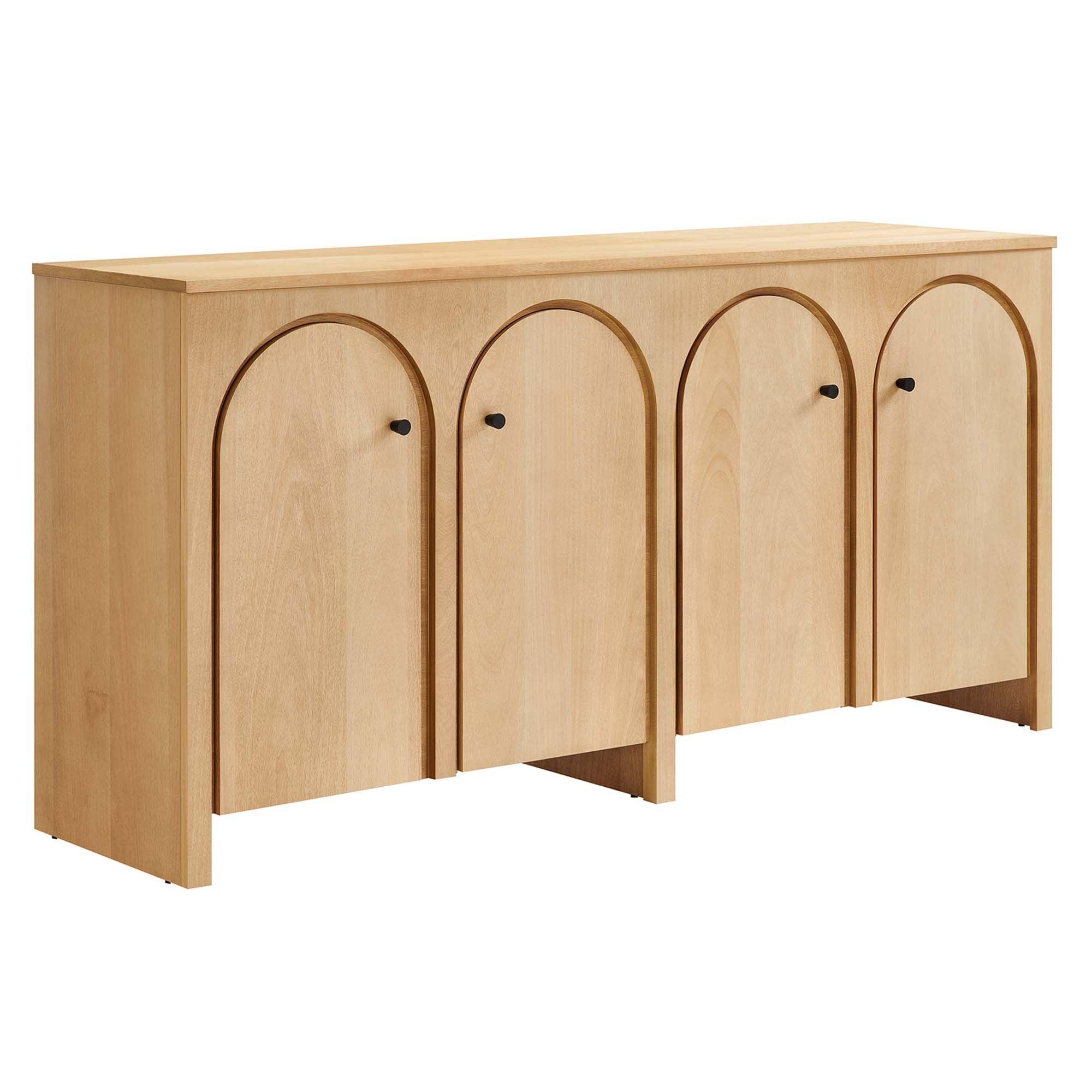 Appia Wood Grain 4-Door Sideboard Storage Cabinet