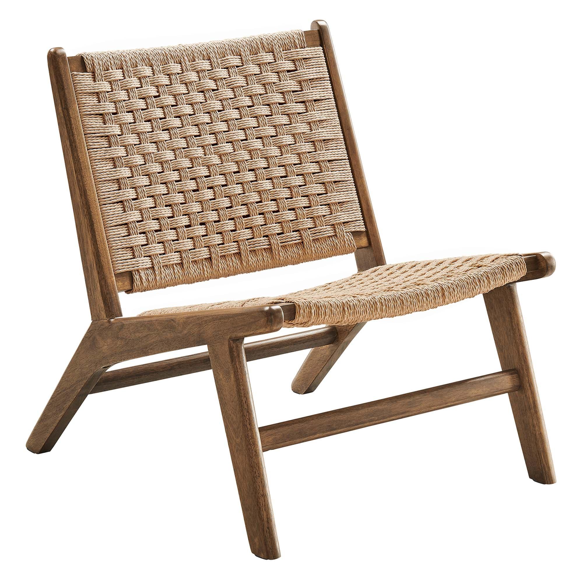 Saoirse Woven Rope Wood Accent Lounge Chair